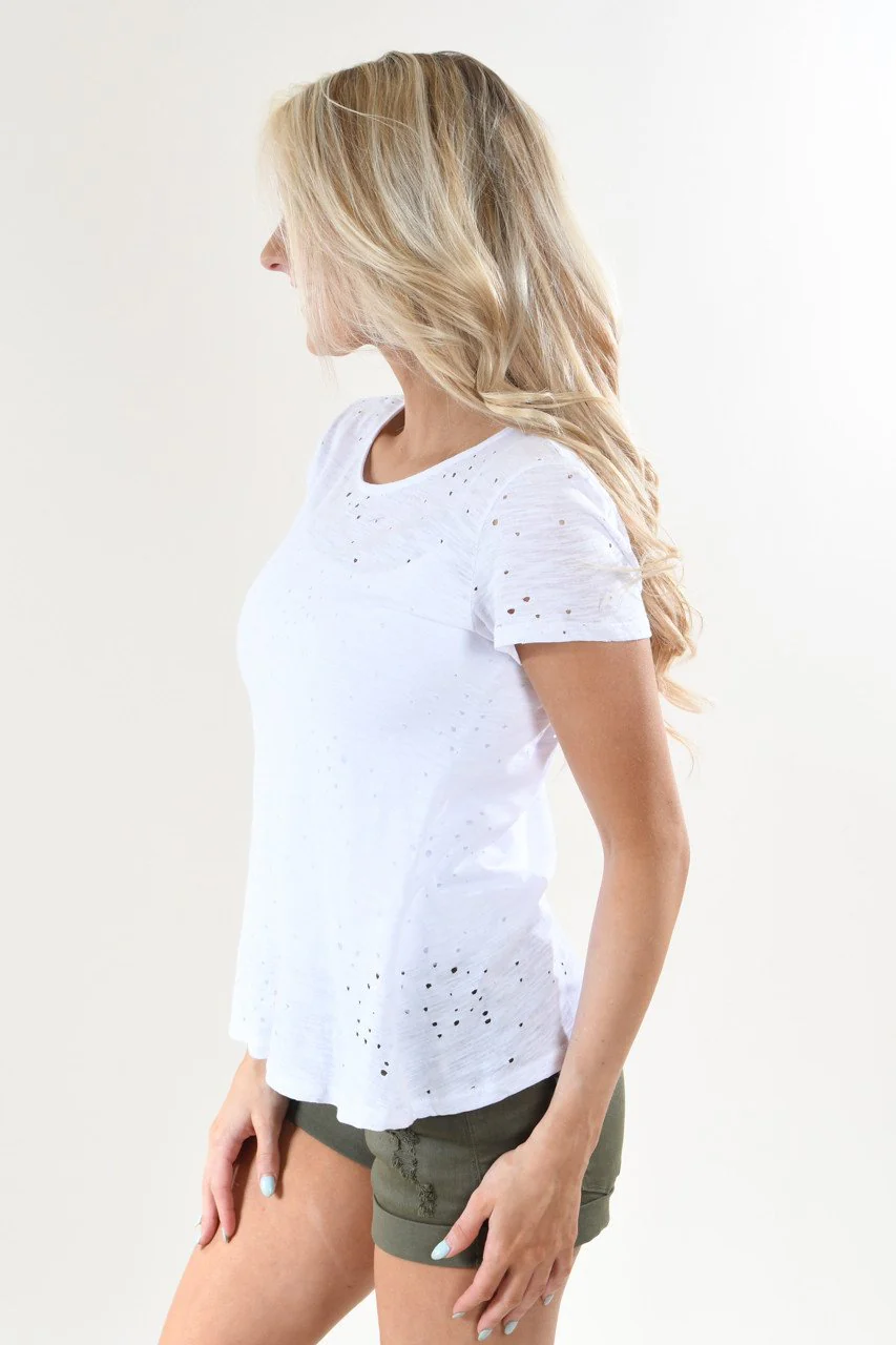 Back Detail Holey Top ~ White - Image 5