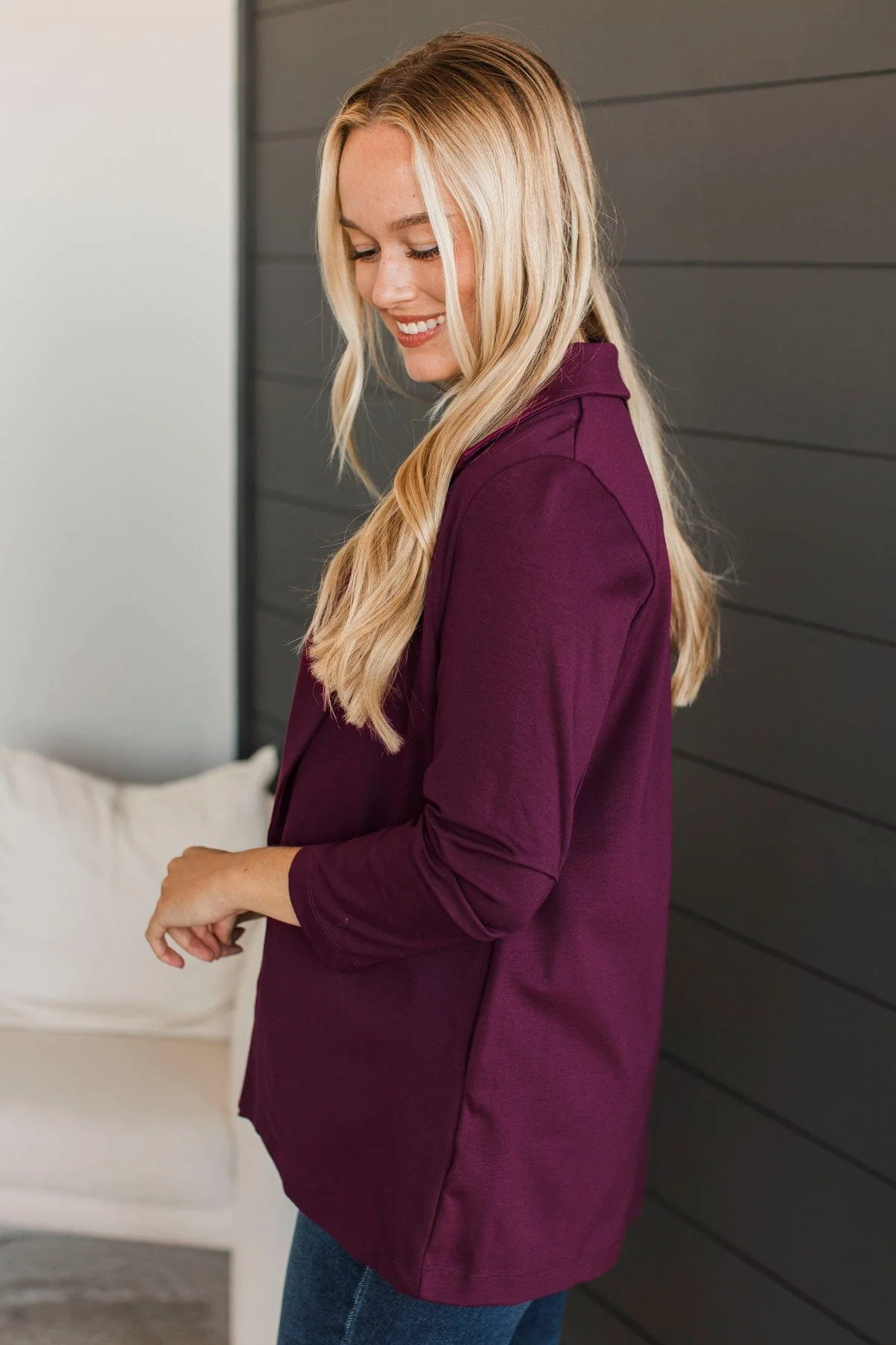 Back In Business Blazer- Wine - Image 6