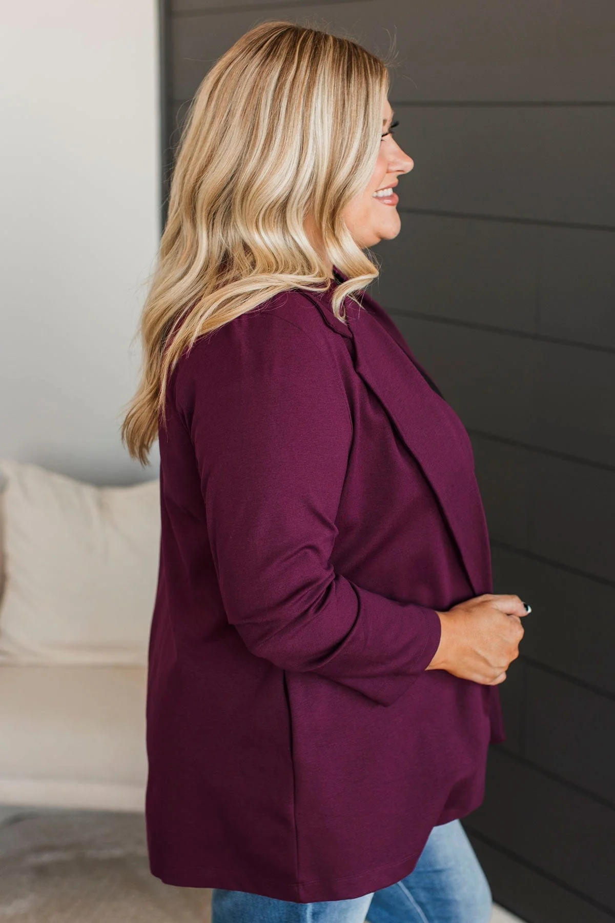 Back In Business Blazer- Wine - Image 7