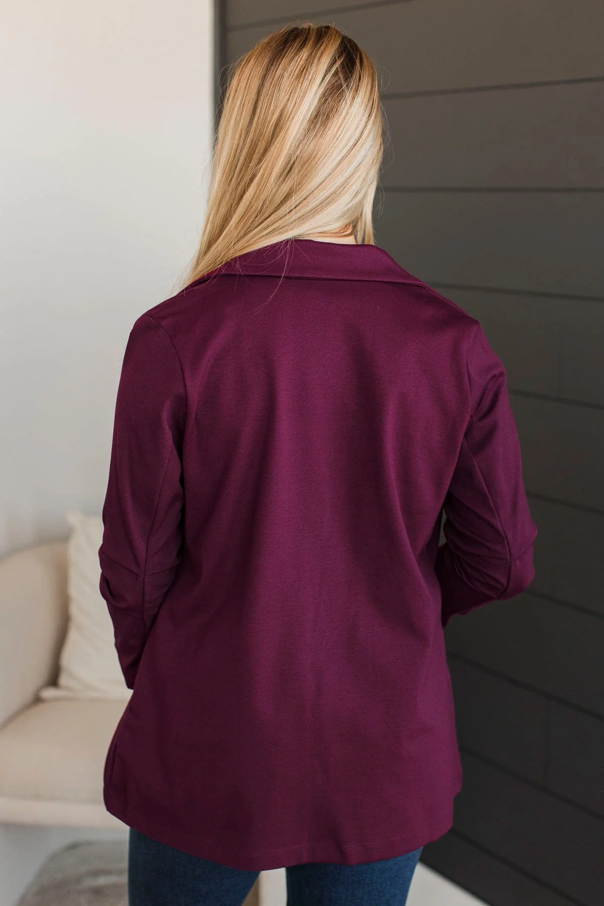 Back In Business Blazer- Wine - Image 8