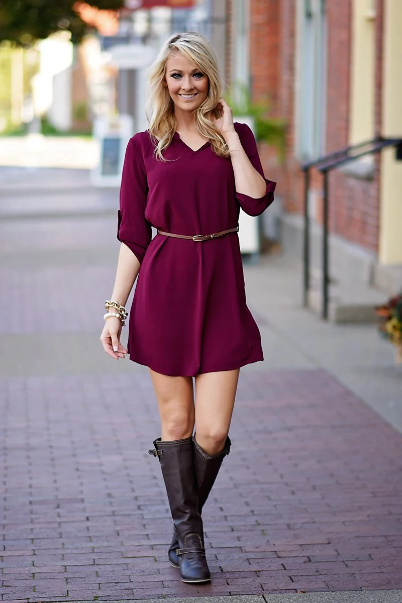 Back on Track Maroon Dress - Image 2