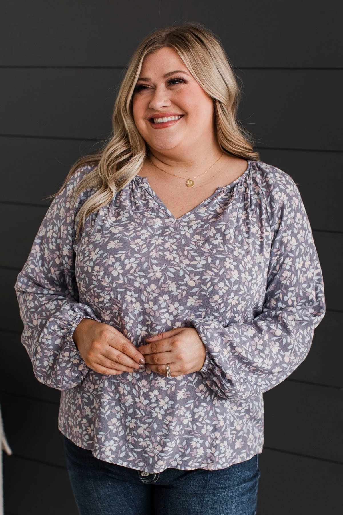 Back To Bliss Floral Blouse- Dusty Lavender