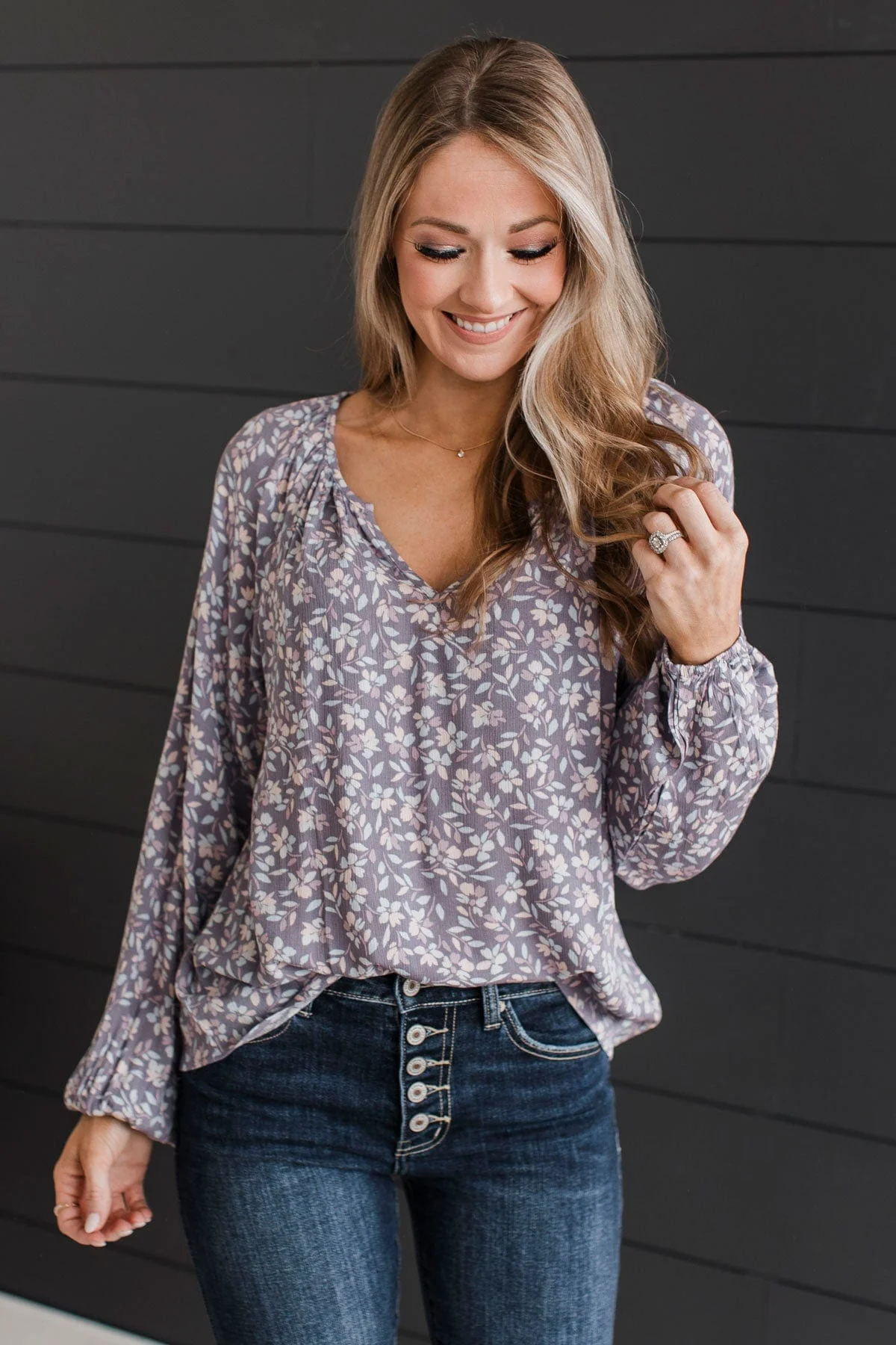 Back To Bliss Floral Blouse- Dusty Lavender - Image 2