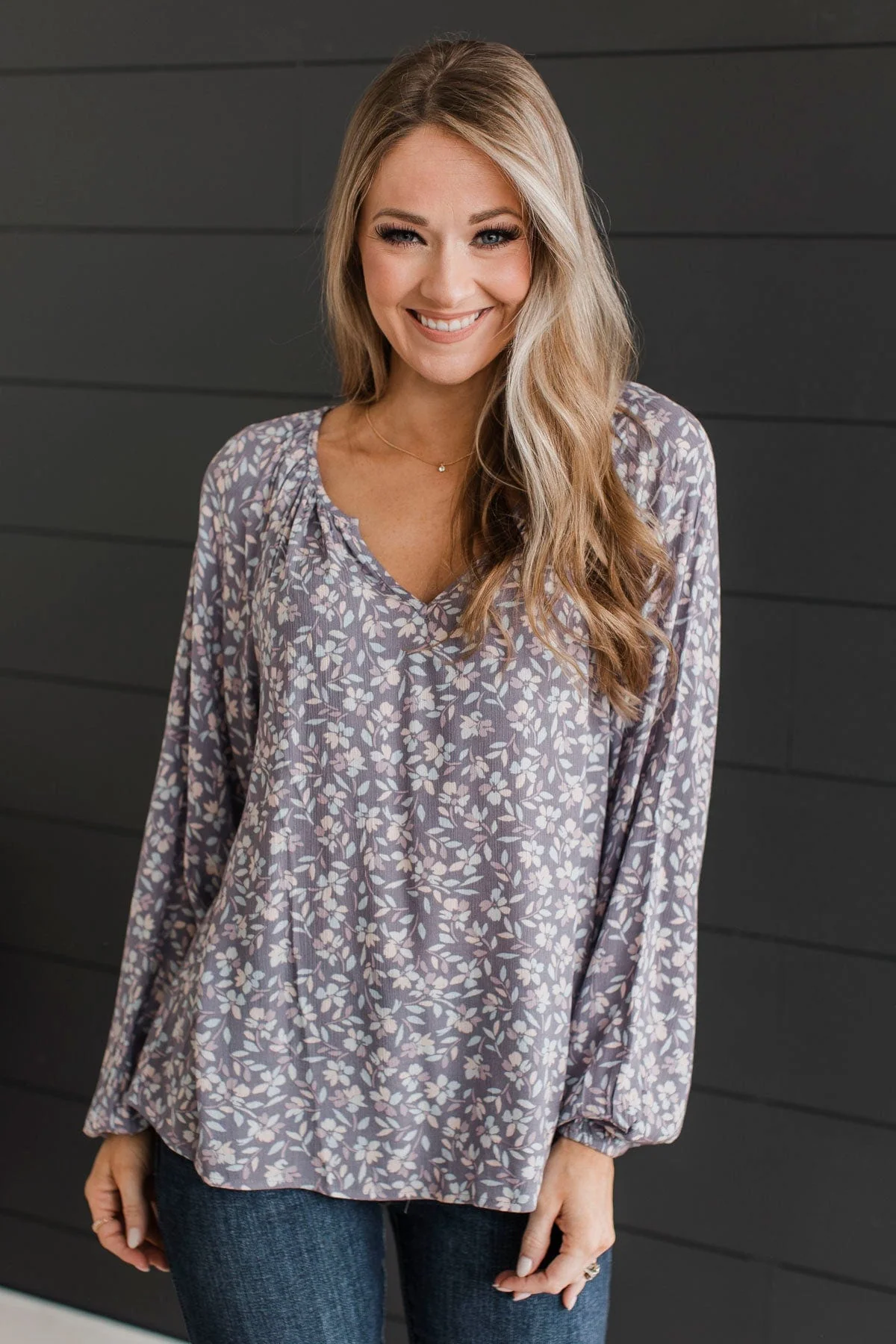 Back To Bliss Floral Blouse- Dusty Lavender - Image 4