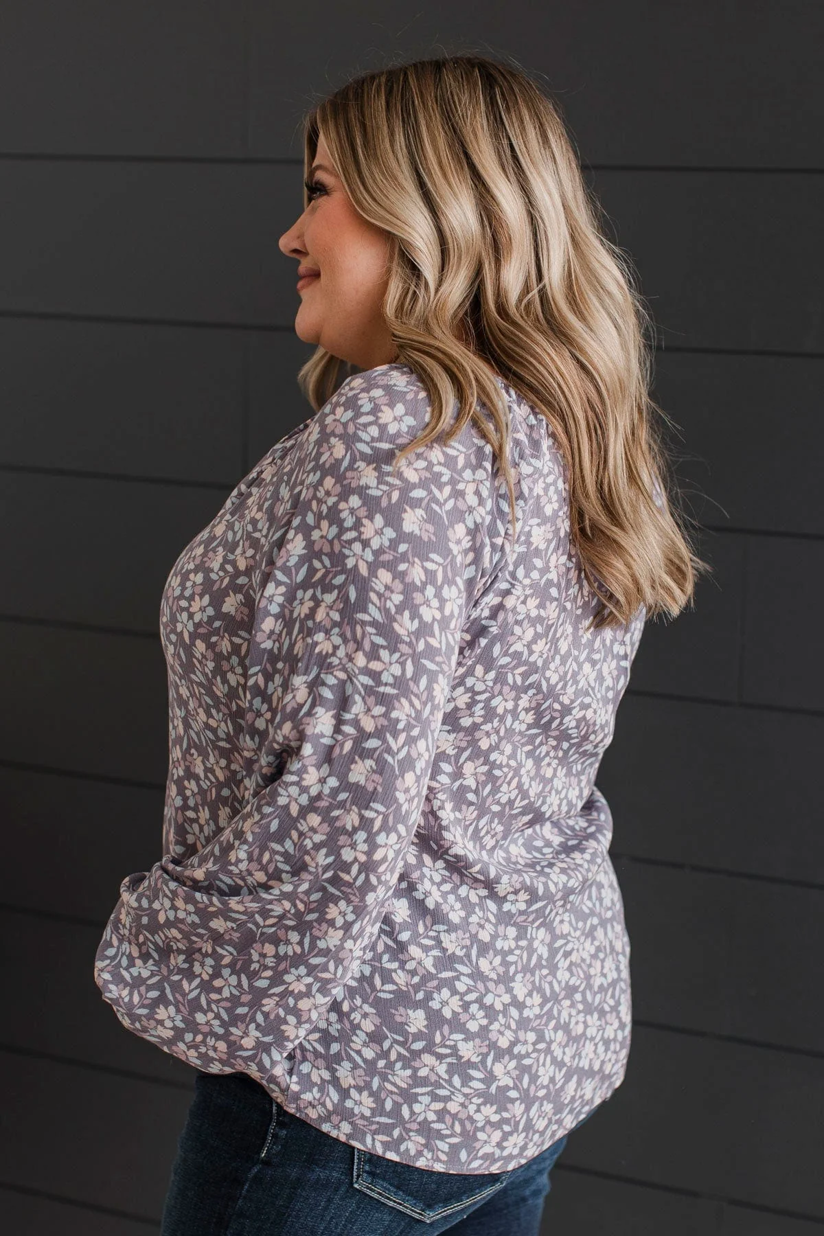 Back To Bliss Floral Blouse- Dusty Lavender - Image 5