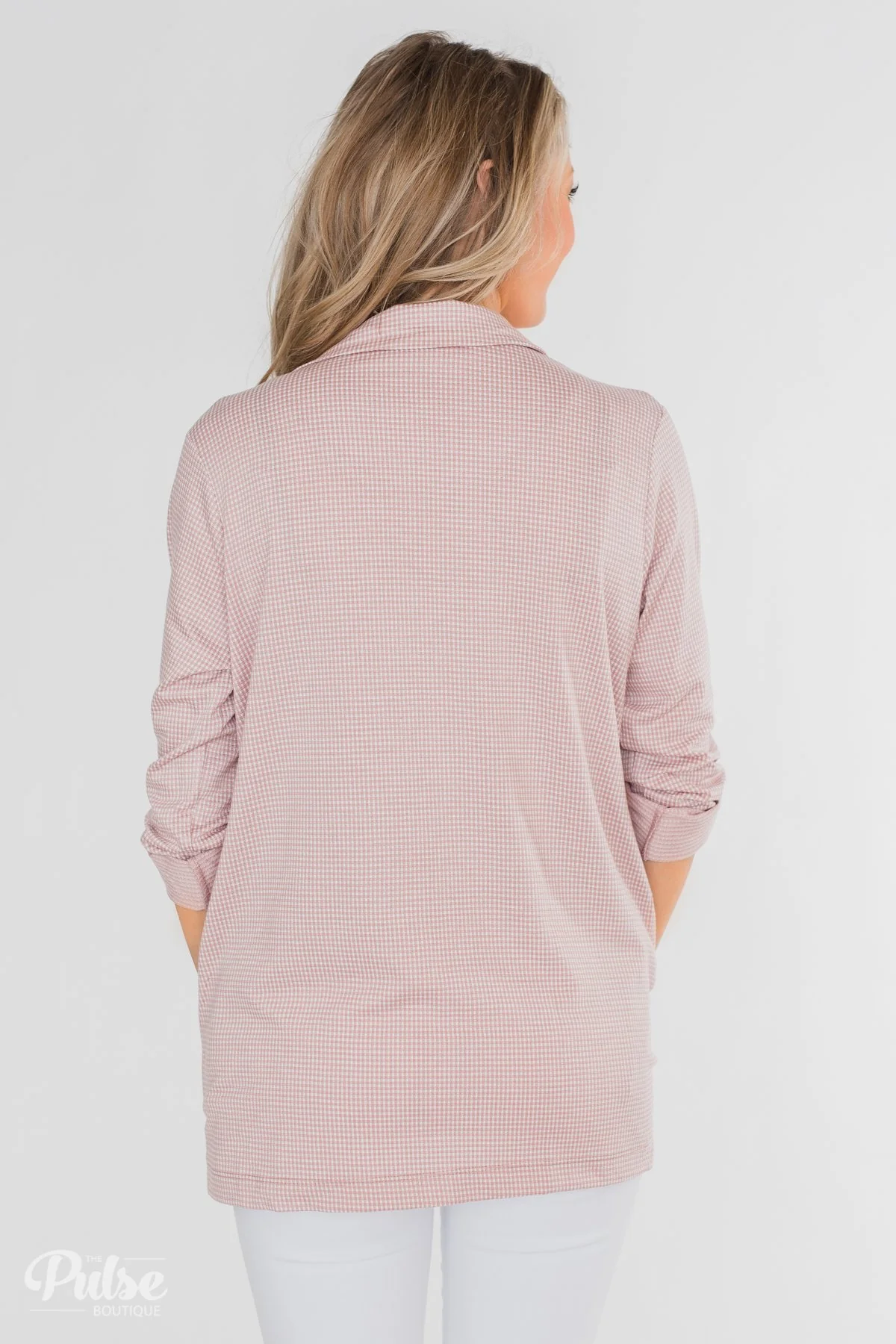 Back to Business Long Sleeve Blazer- Blush - Image 10