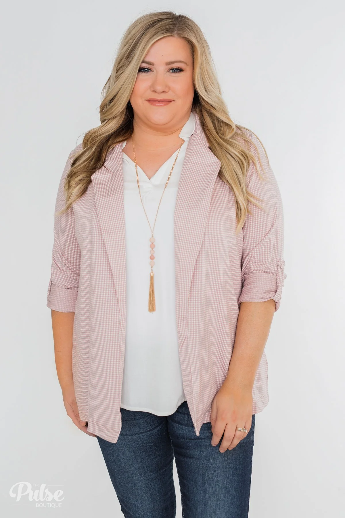 Back to Business Long Sleeve Blazer- Blush - Image 6