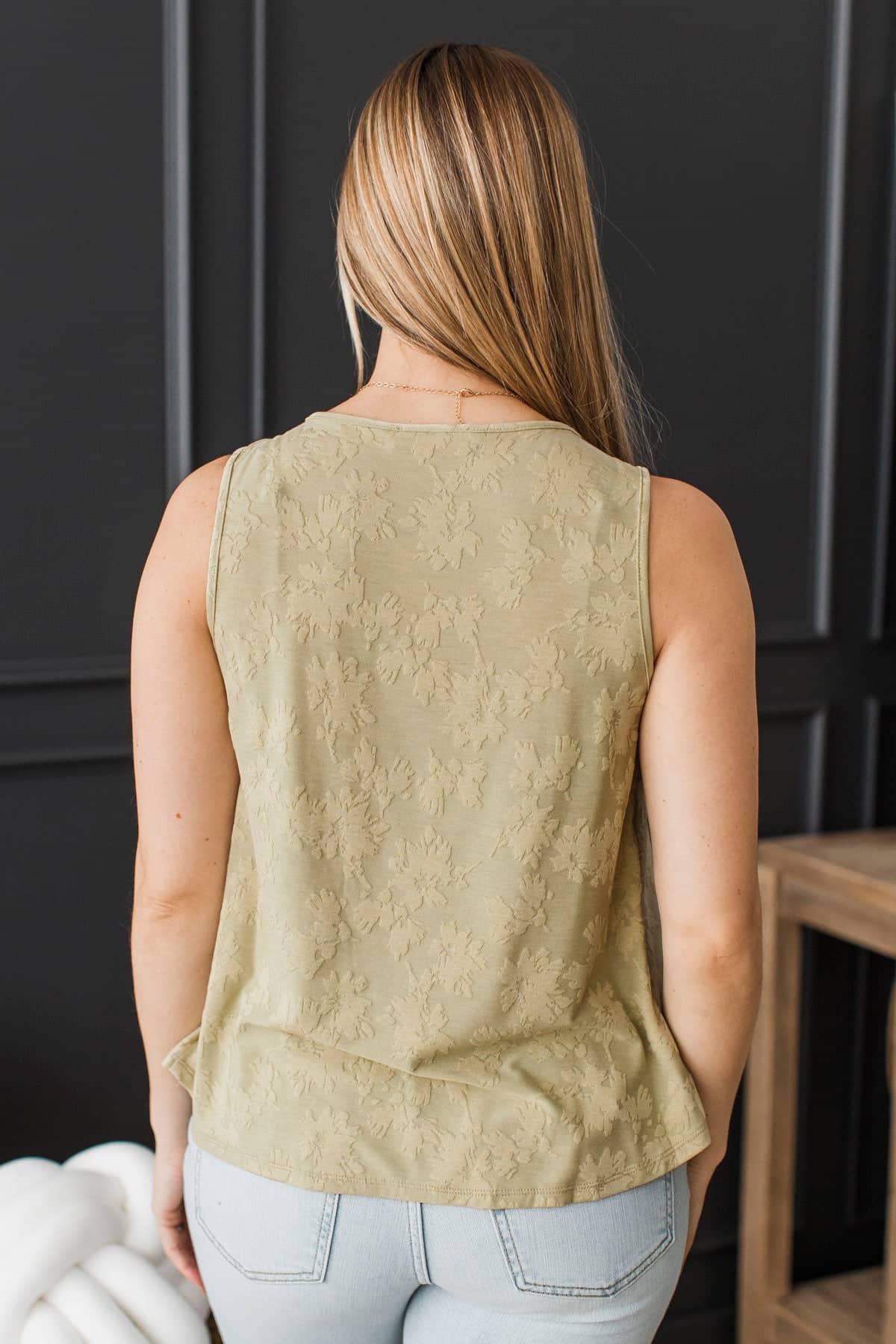 Back To The Beginning Floral Tank Top- Light Sage - Image 8