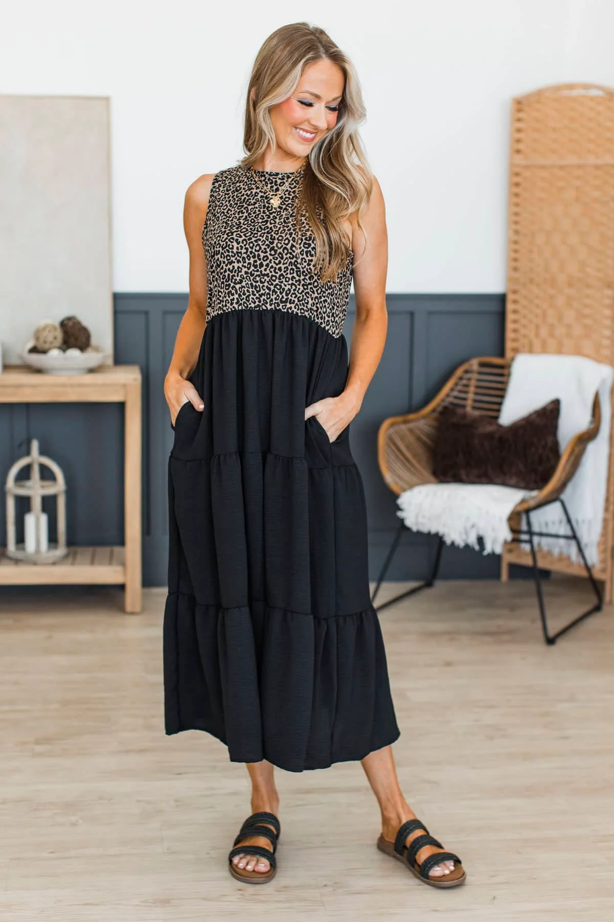Backroad Love Story Midi Dress- Leopard & Black - Image 2