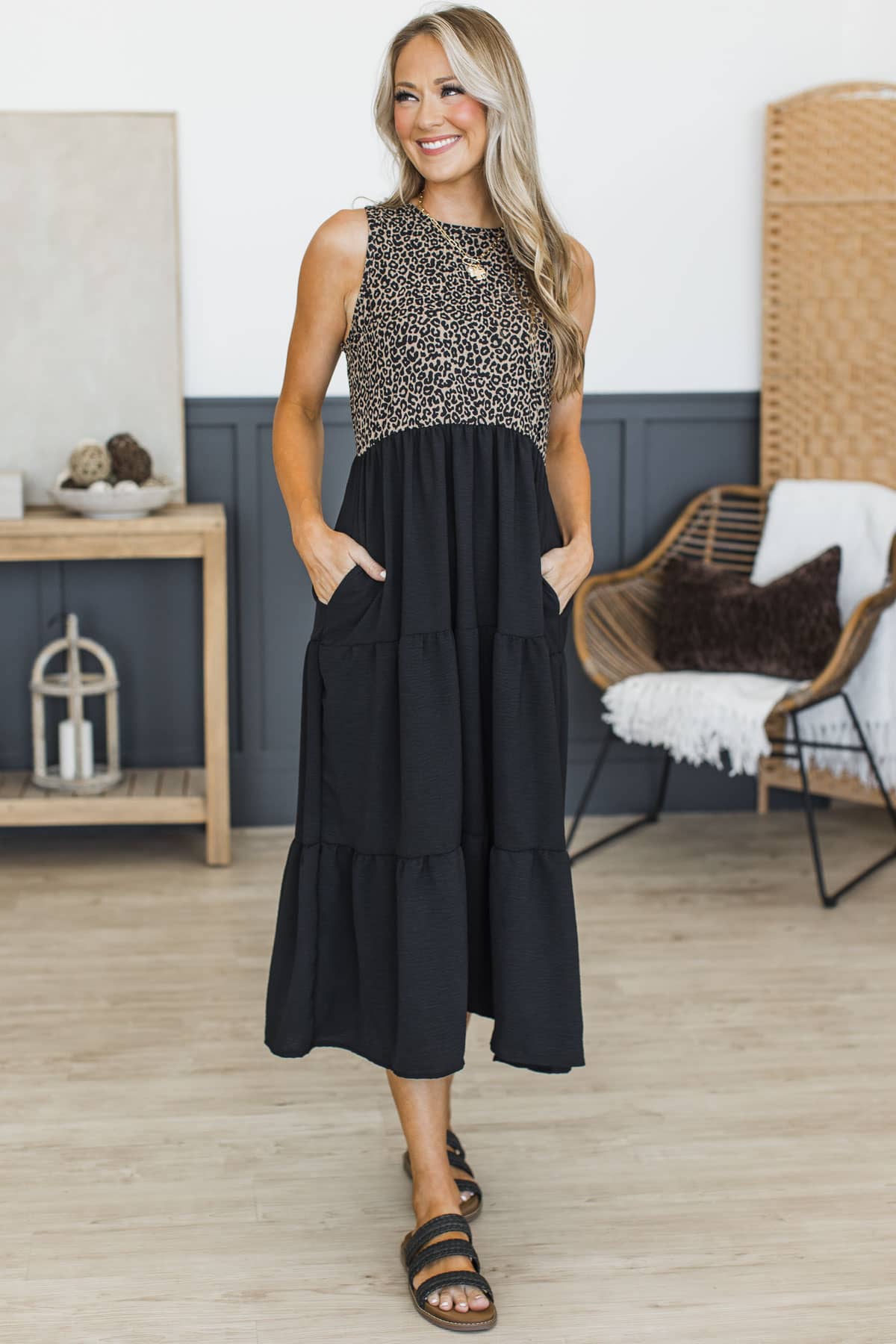Backroad Love Story Midi Dress- Leopard & Black - Image 4