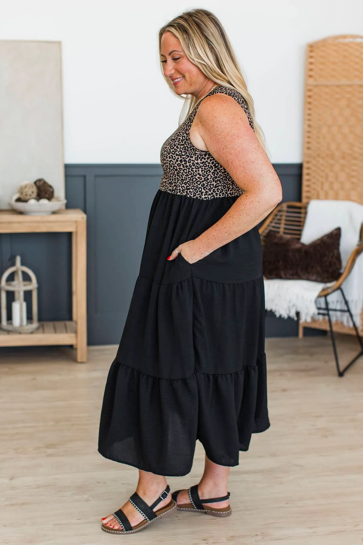 Backroad Love Story Midi Dress- Leopard & Black - Image 5