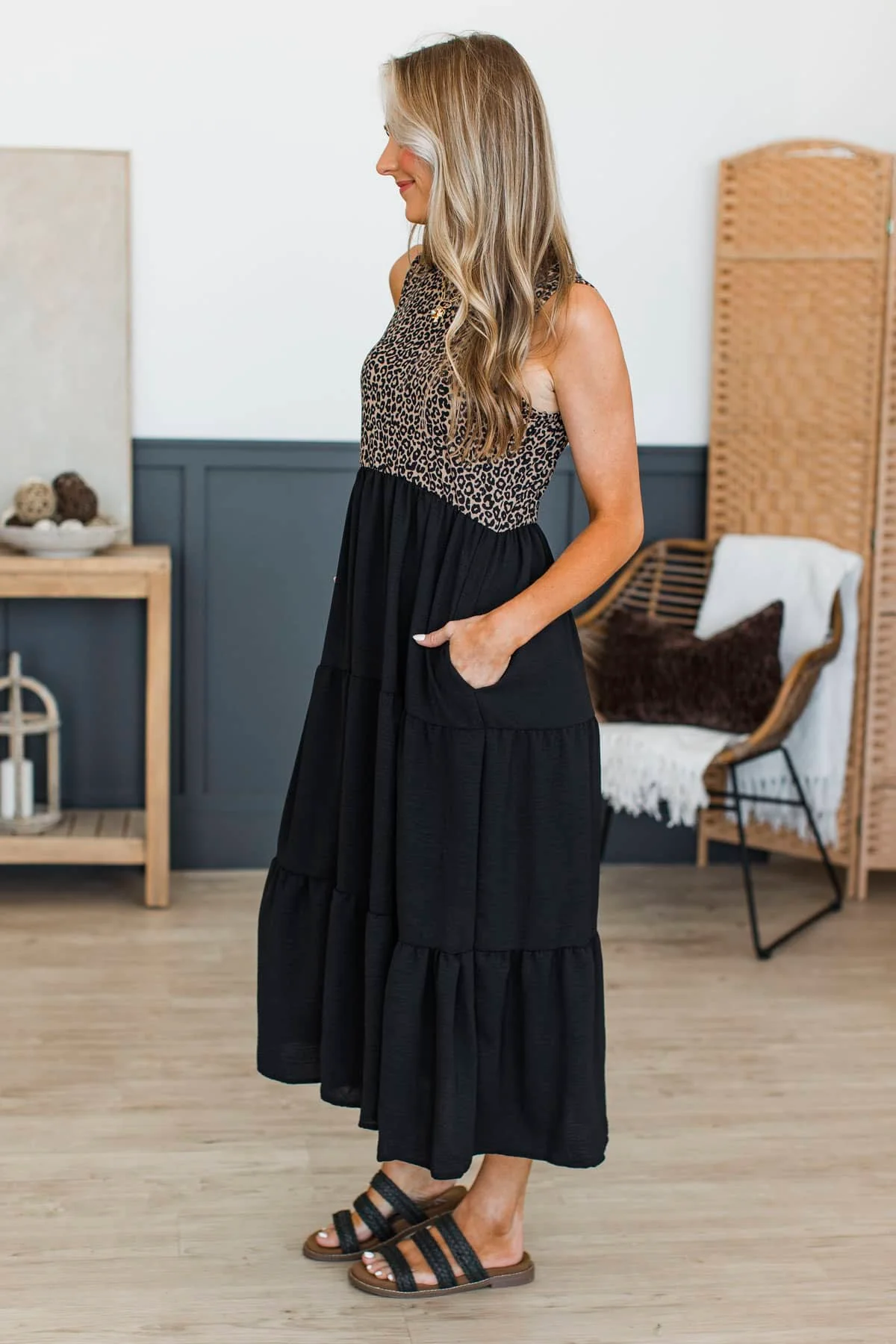 Backroad Love Story Midi Dress- Leopard & Black - Image 6