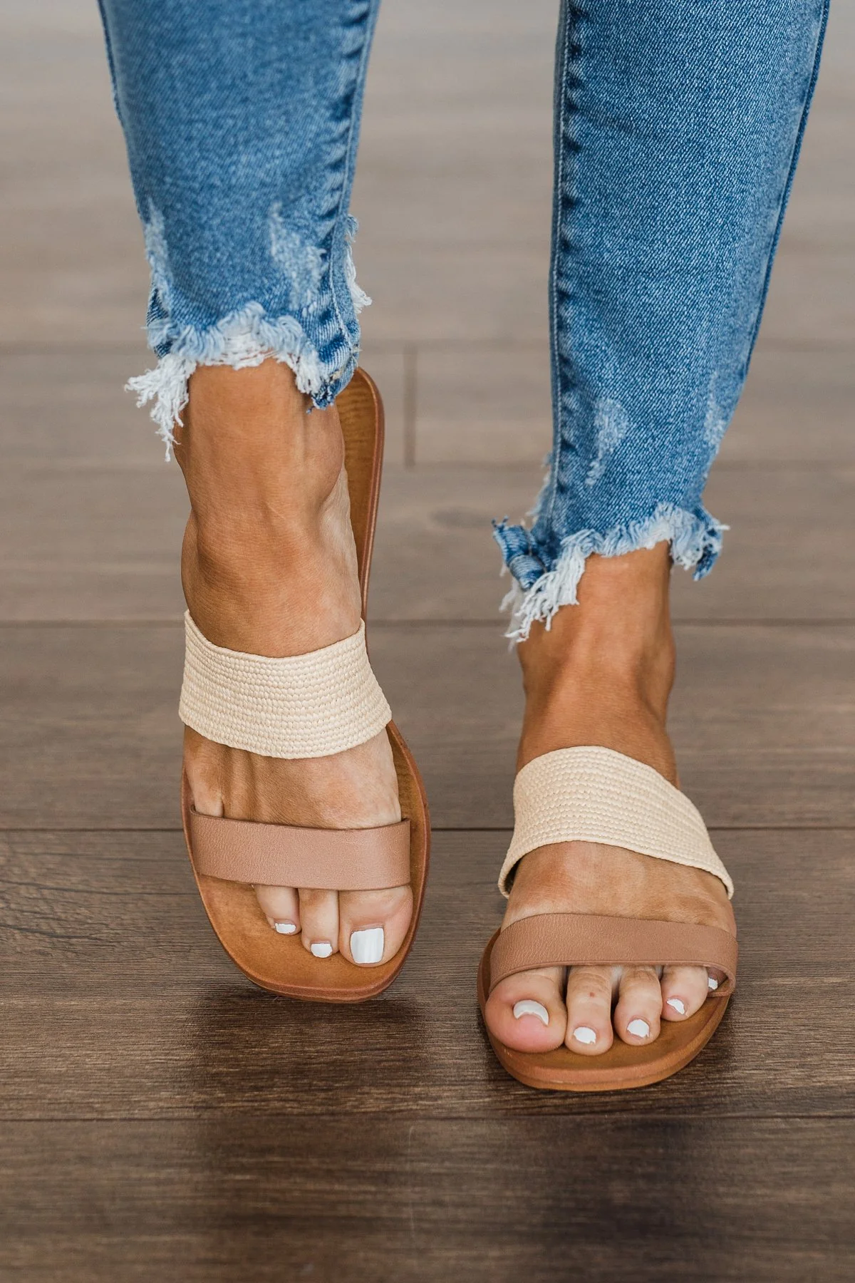 Bamboo Sunbathe Slip-On Sandals- Tan - Image 2