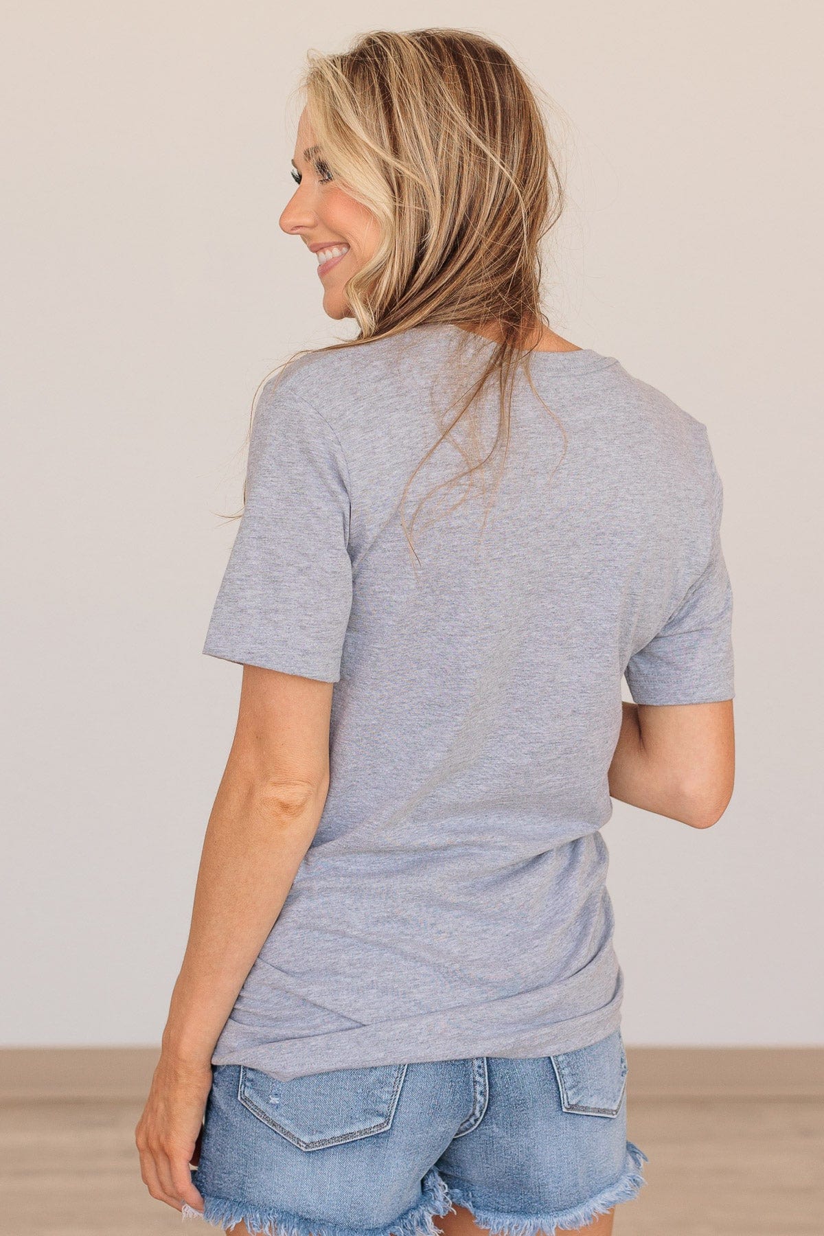 "Baseball Mama" Graphic Tee- Heather Gray - Image 7