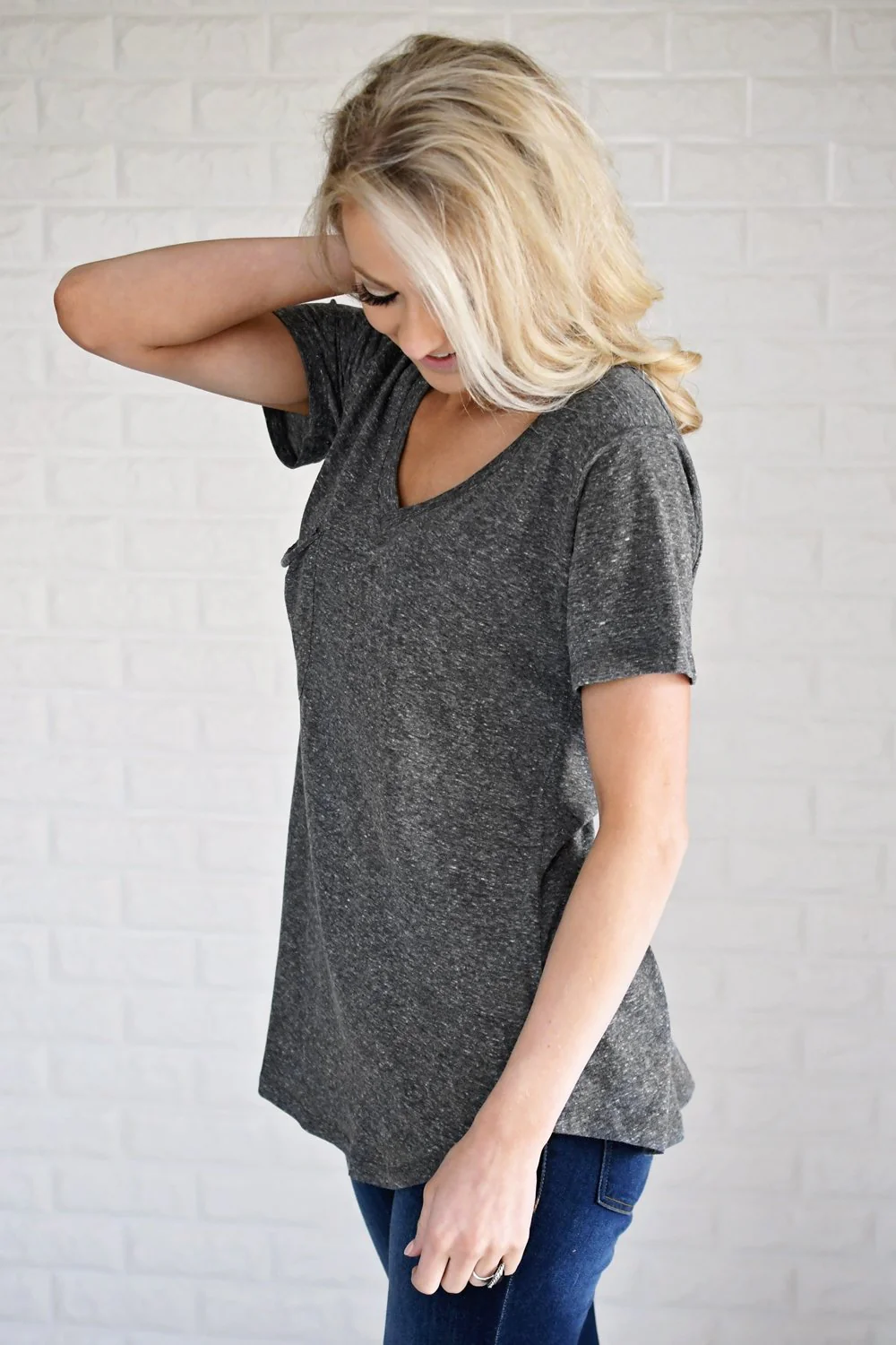 Basic Charcoal Pocket Tee - Image 5