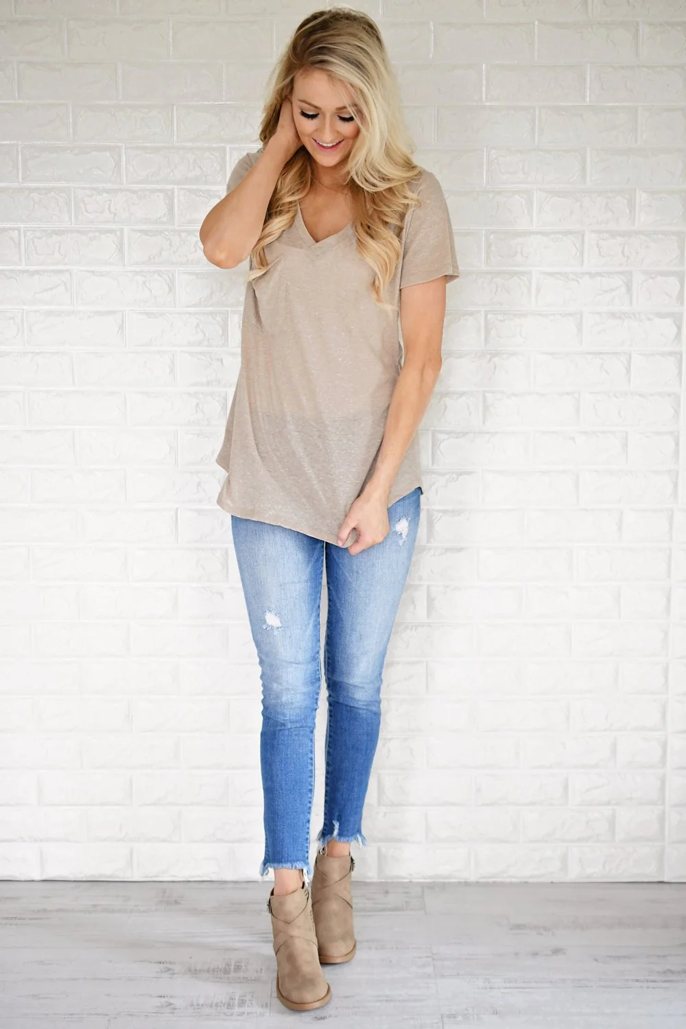 Basic Oatmeal Pocket Tee - Image 3