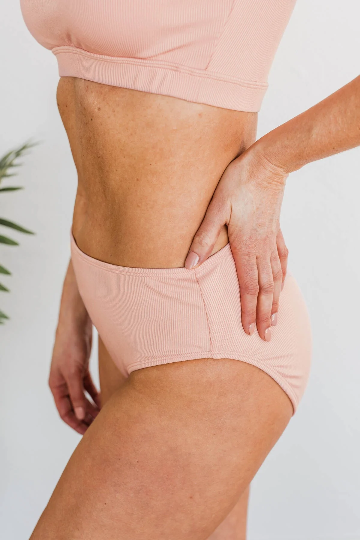 Bask In The Sun Mid-Rise Swim Bottoms- Baby Pink - Image 9