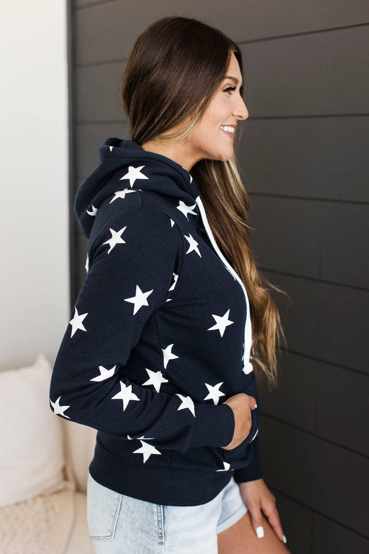 Be A Star Drawstring Hoodie- Deep Navy - Image 4