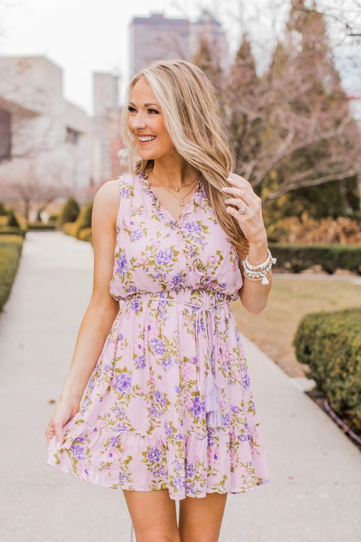 Be Divine Ruffled Mini Dress- Lilac