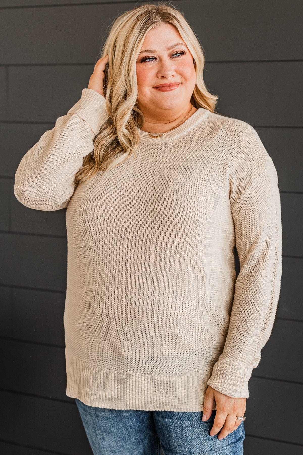 Be Fashionable Knit Sweater- Cream - Image 4