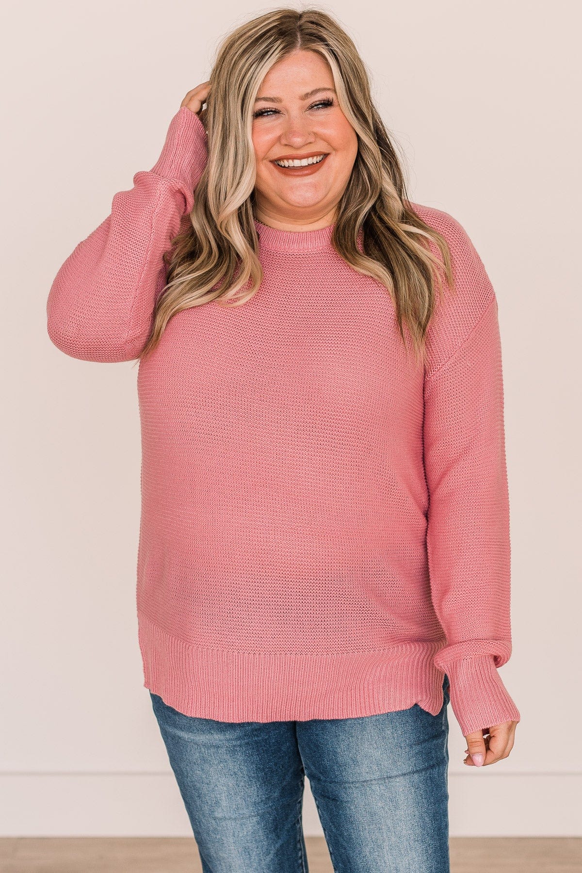 Be Fashionable Knit Sweater- Pink - Image 3