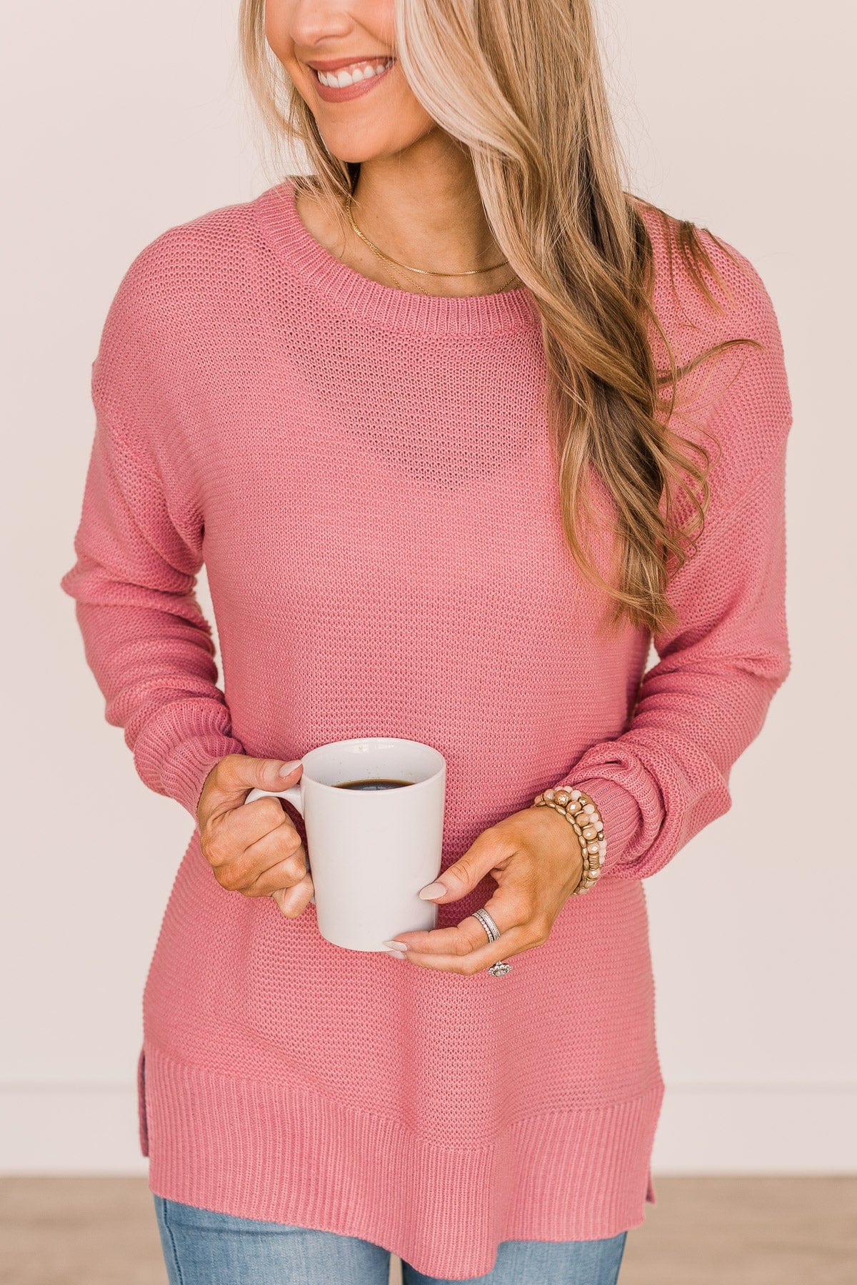 Be Fashionable Knit Sweater- Pink - Image 4
