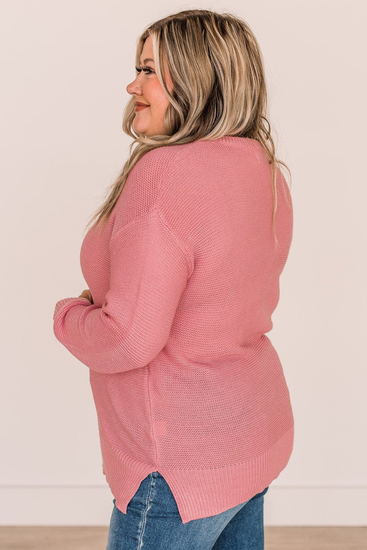 Be Fashionable Knit Sweater- Pink - Image 6