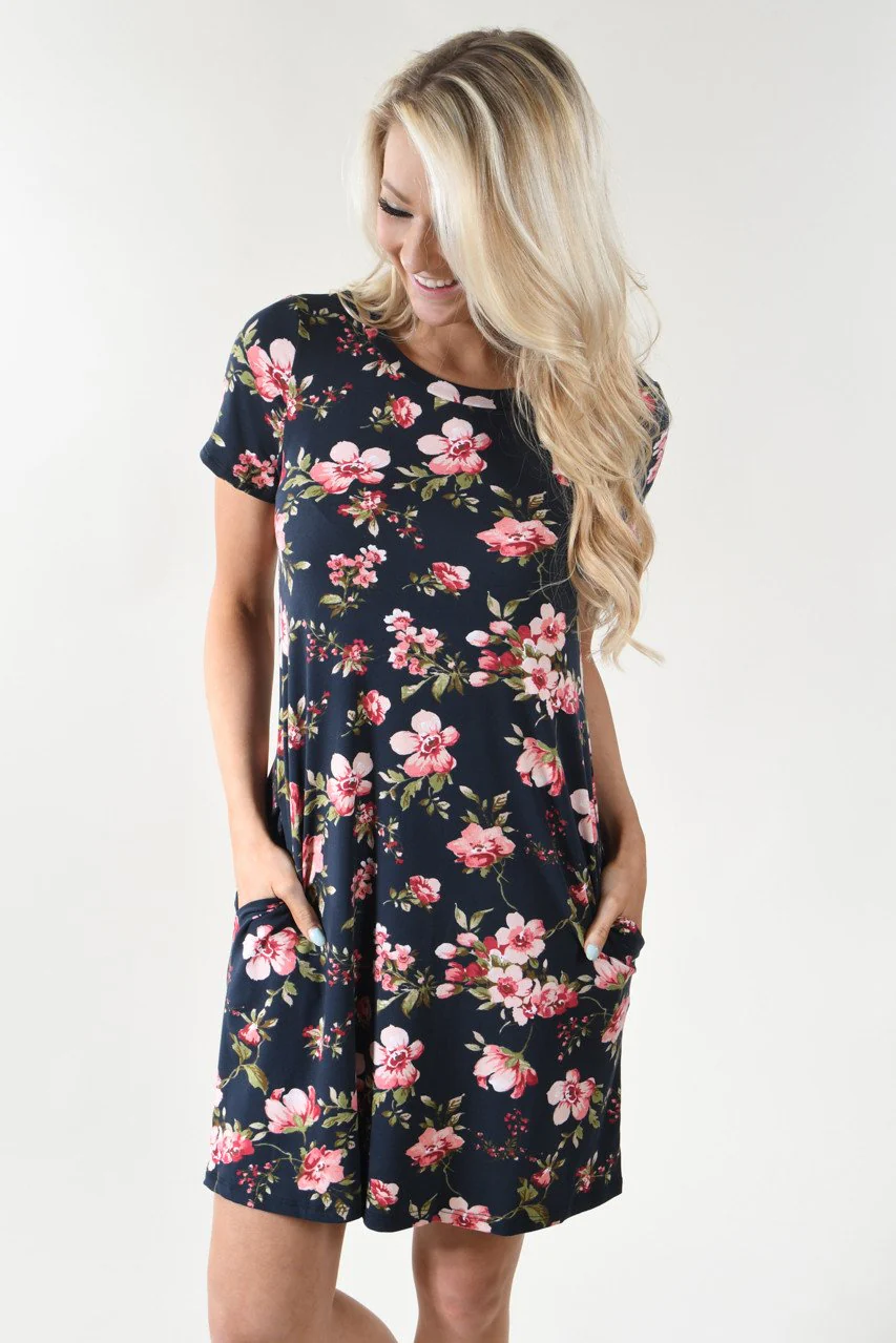 Be My Love Black Floral Dress