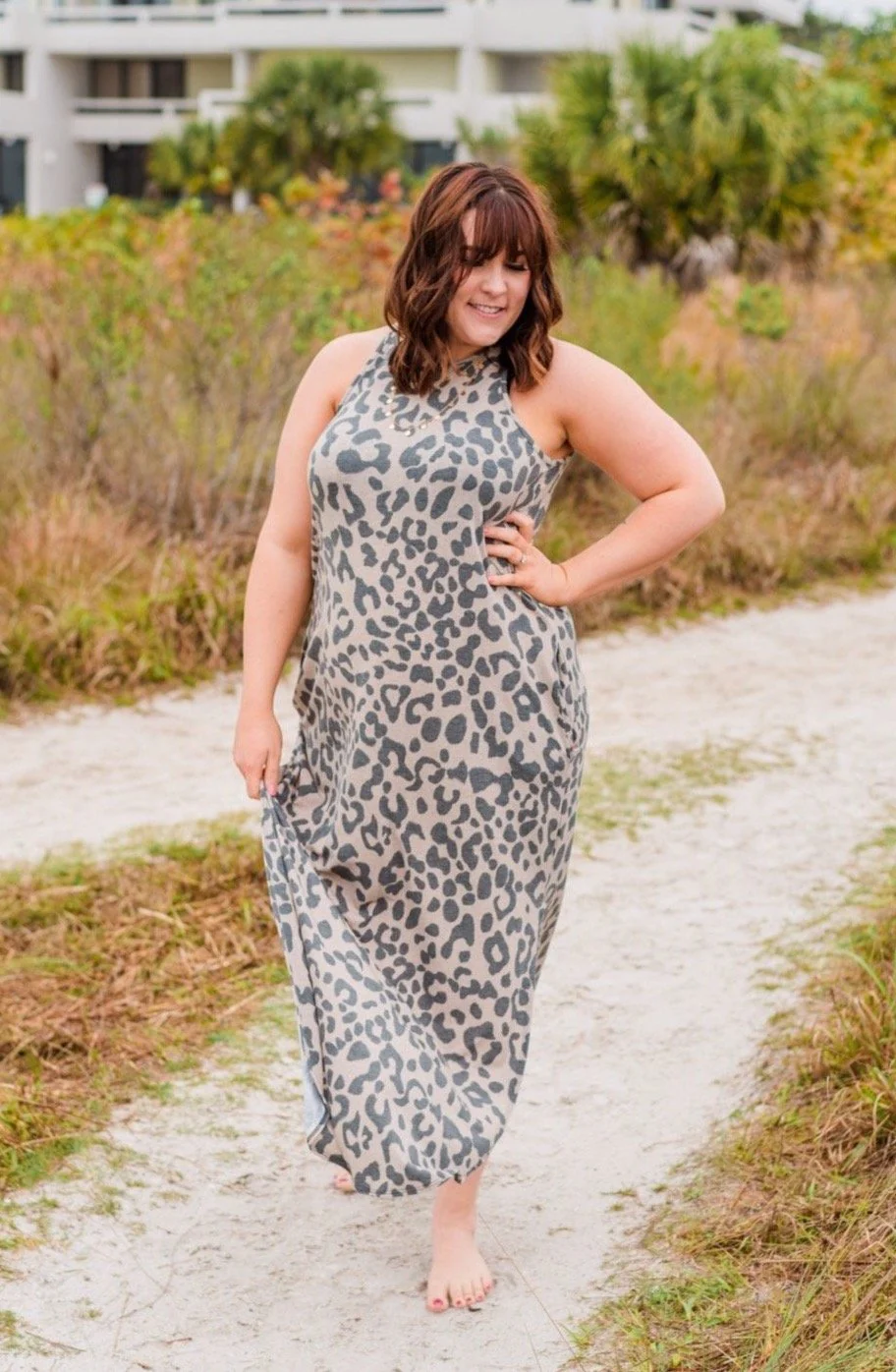 Be The Change Sleeveless Maxi Dress- Taupe - Image 4