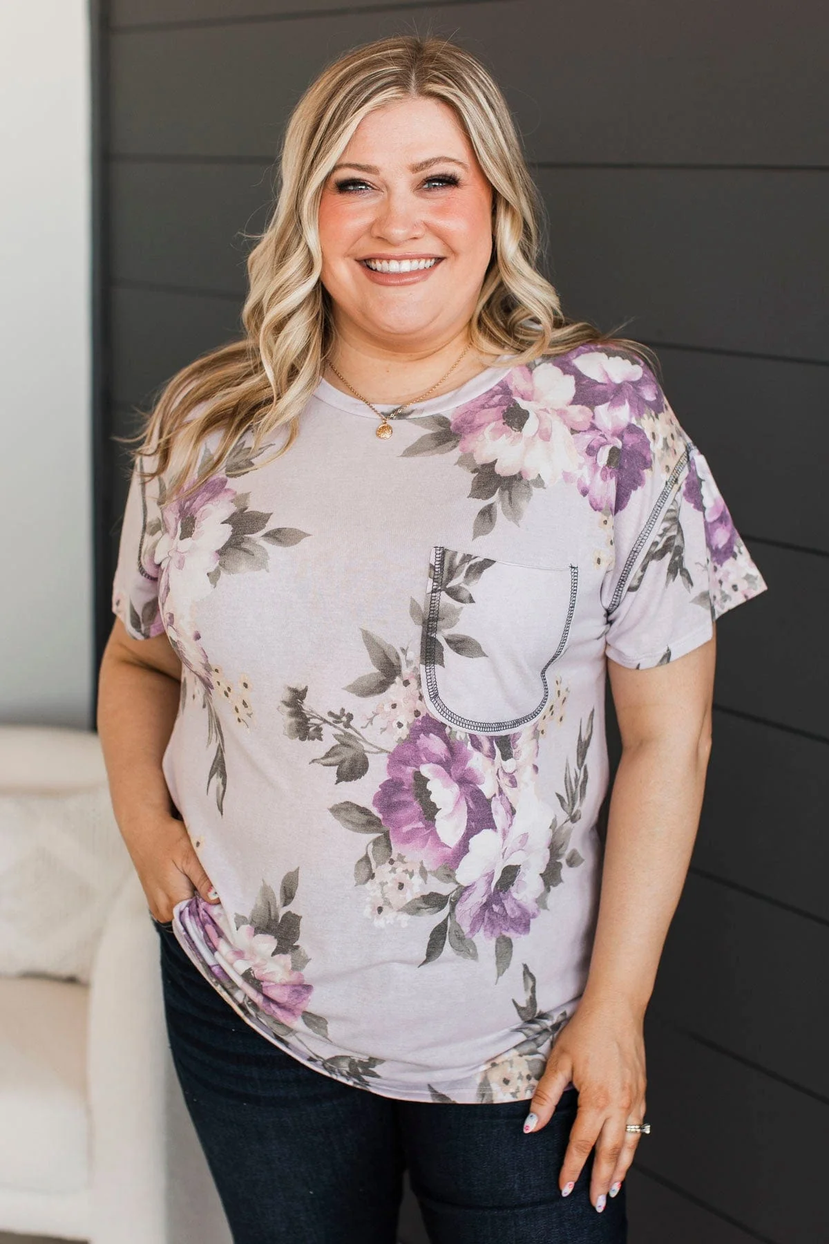 Be The One Floral Top- Lilac - Image 2