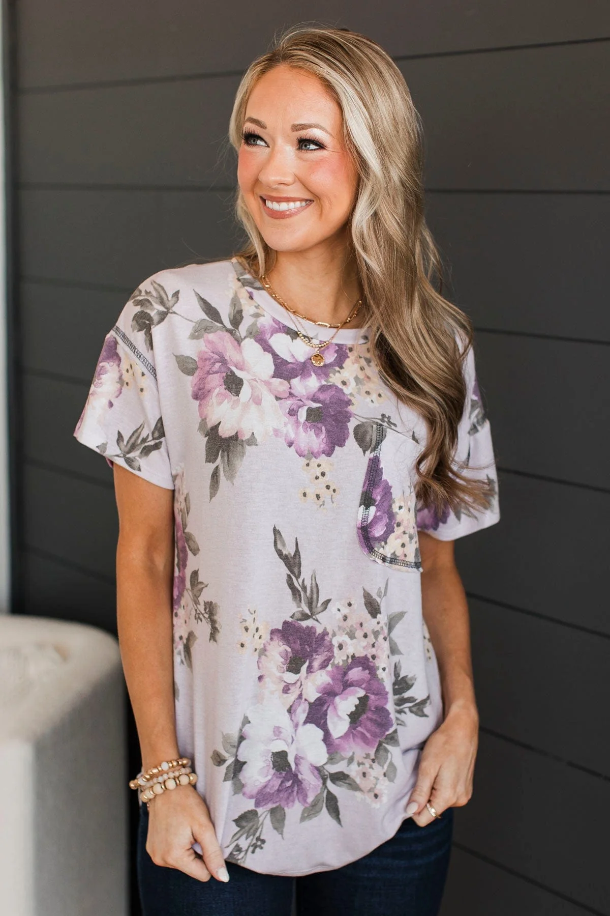 Be The One Floral Top- Lilac - Image 3