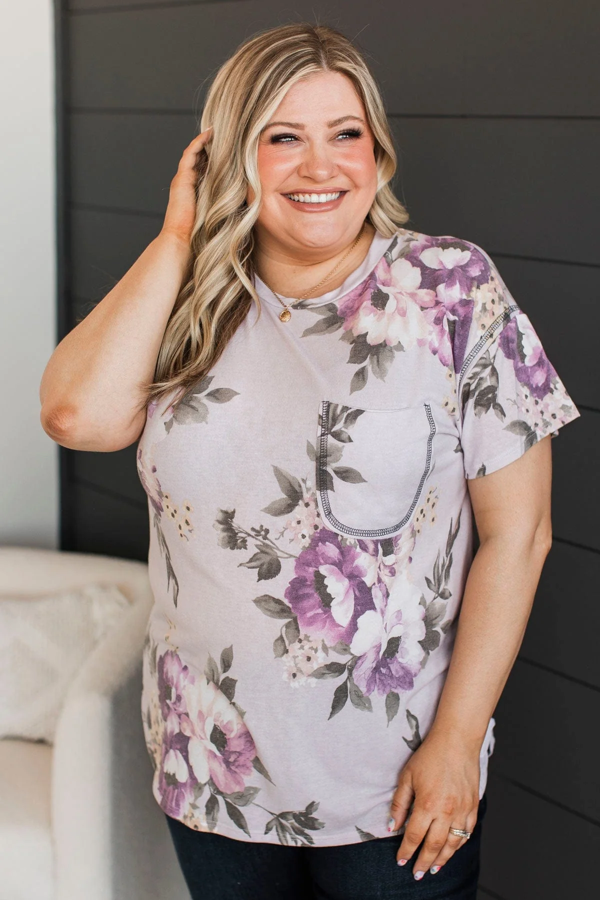 Be The One Floral Top- Lilac - Image 4