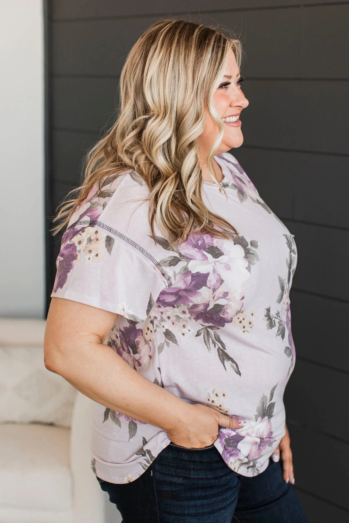 Be The One Floral Top- Lilac - Image 6