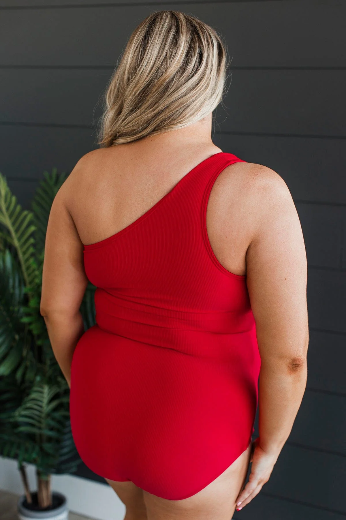 Beach Bound Ribbed One-Piece Swimsuit- Red - Image 11