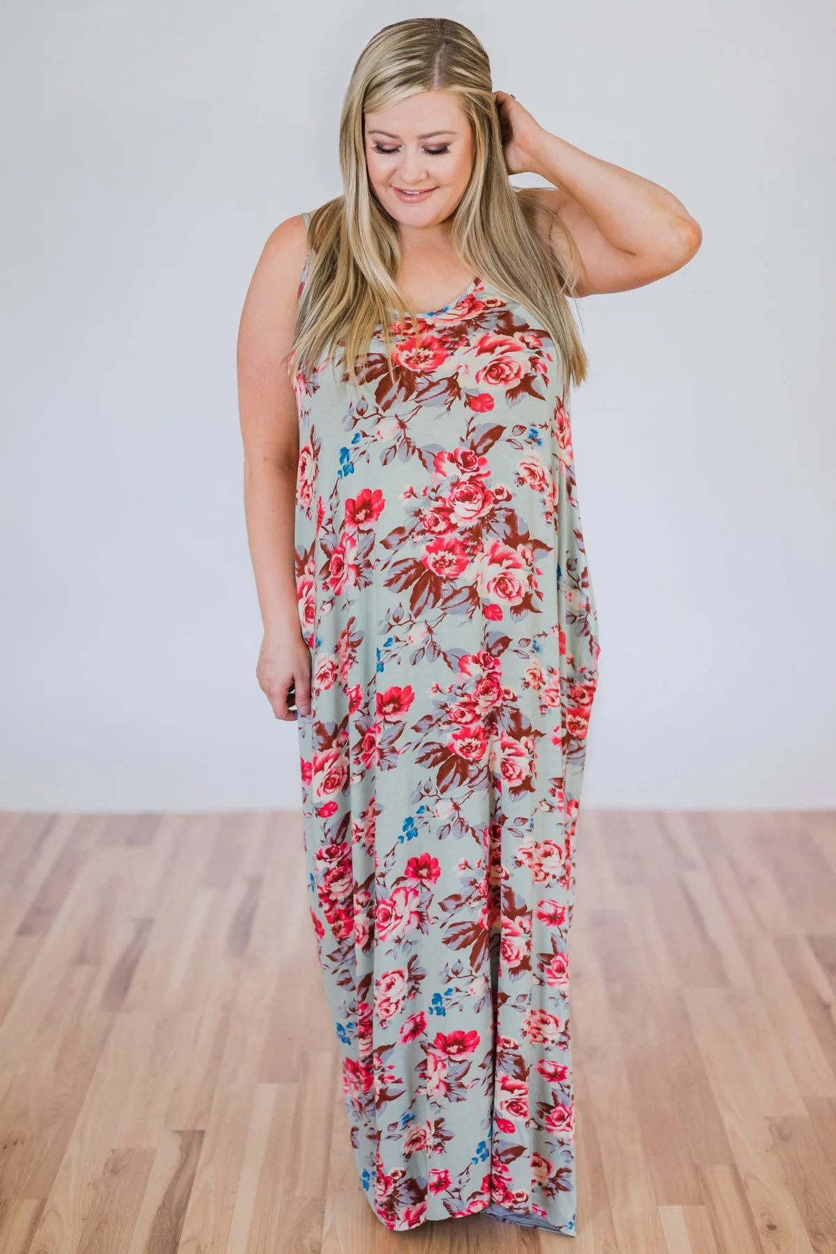 Beach Breeze Maxi Dress- Sage - Image 3