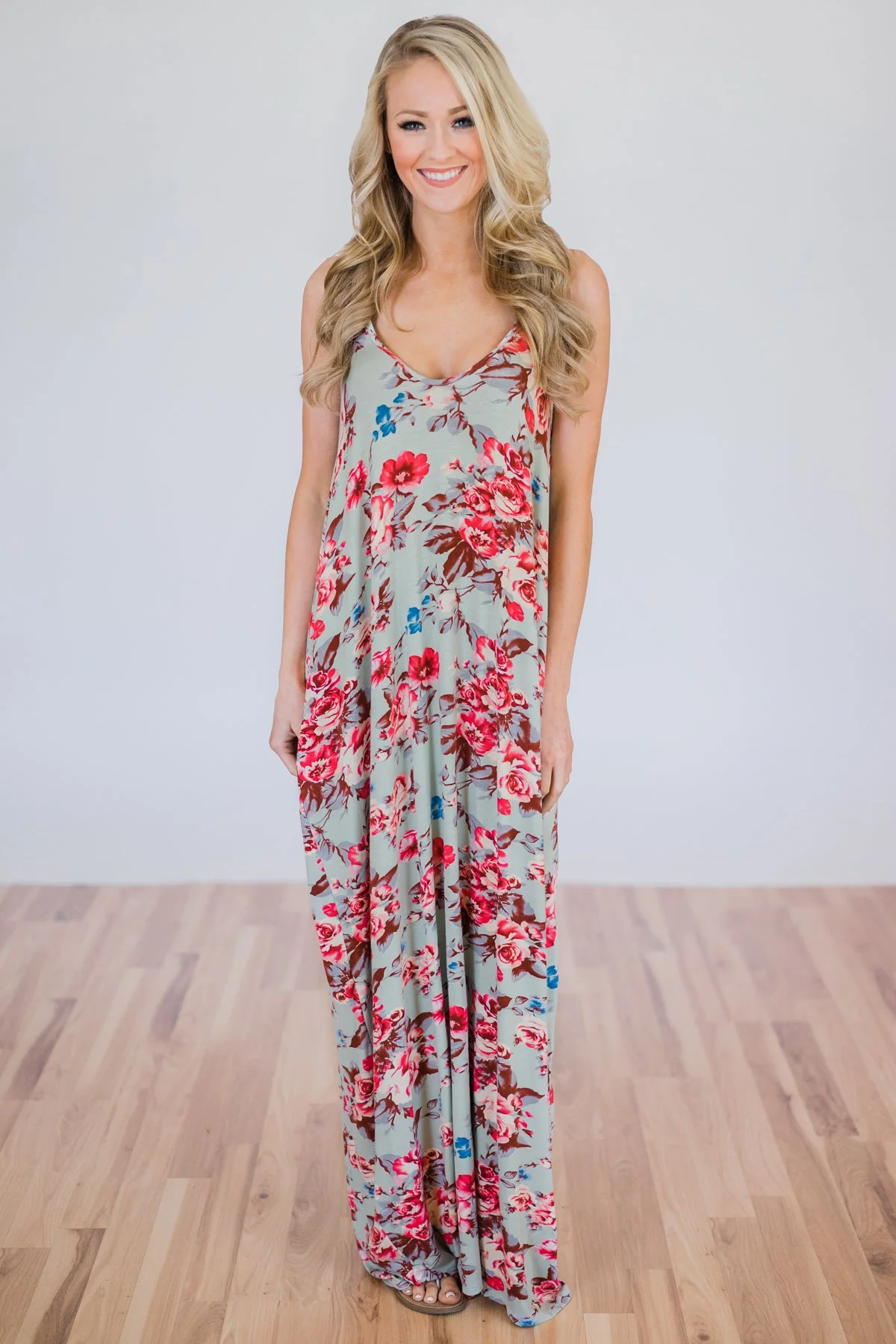 Beach Breeze Maxi Dress- Sage - Image 6