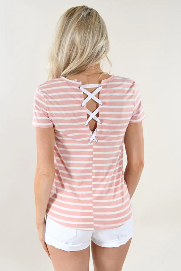 Beach Life Striped Top ~ Soft Pink - Image 6