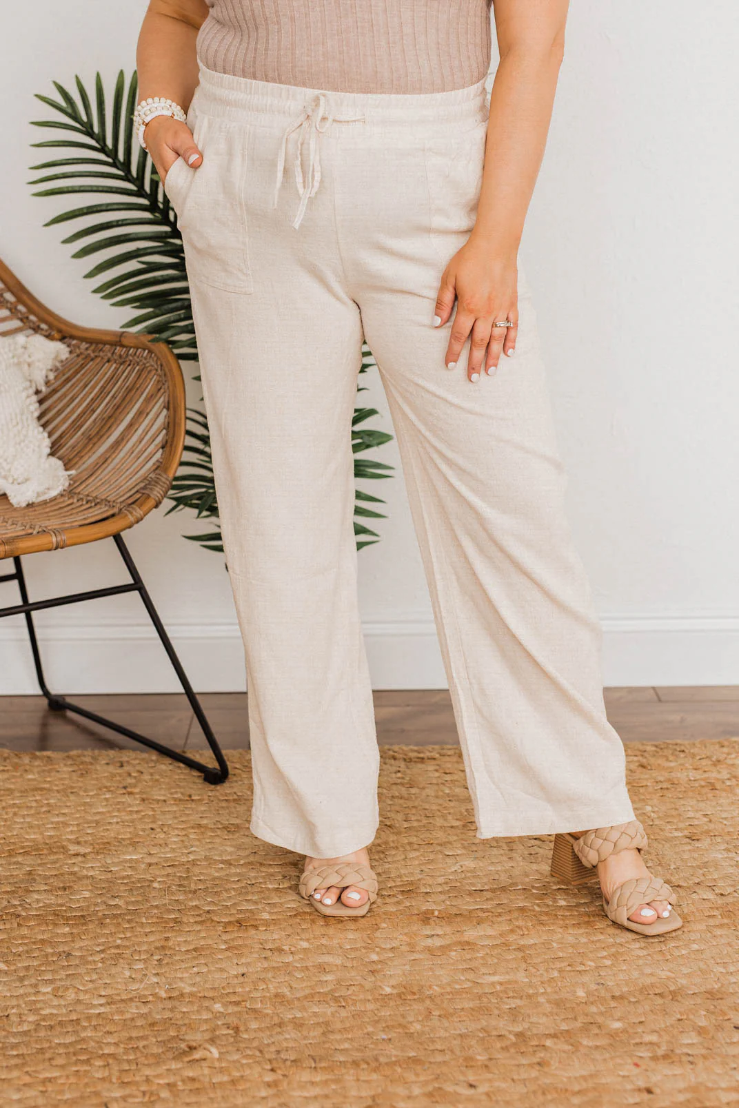 Beach Vibes Linen Pants- Sand - Image 7