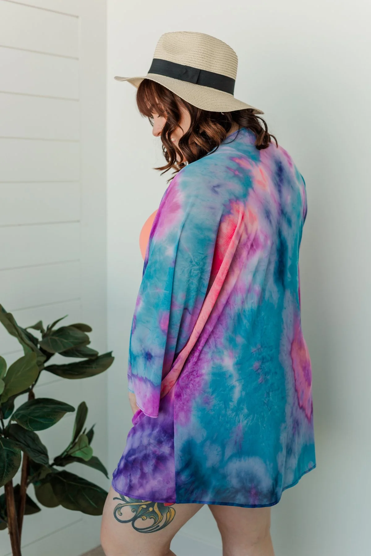 Beachside Bliss Mesh Kimono- Purple, Blue, & Fuchsia - Image 10