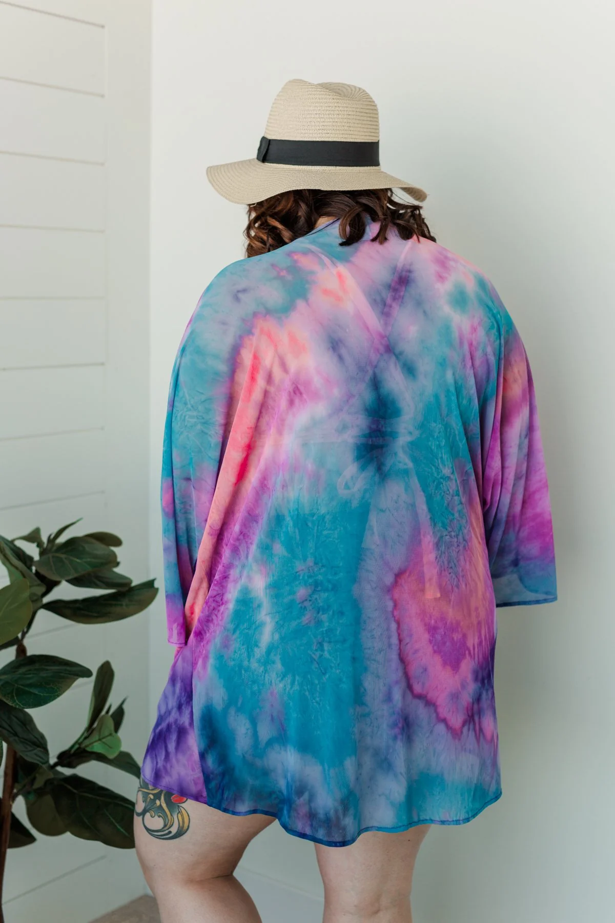 Beachside Bliss Mesh Kimono- Purple, Blue, & Fuchsia - Image 11