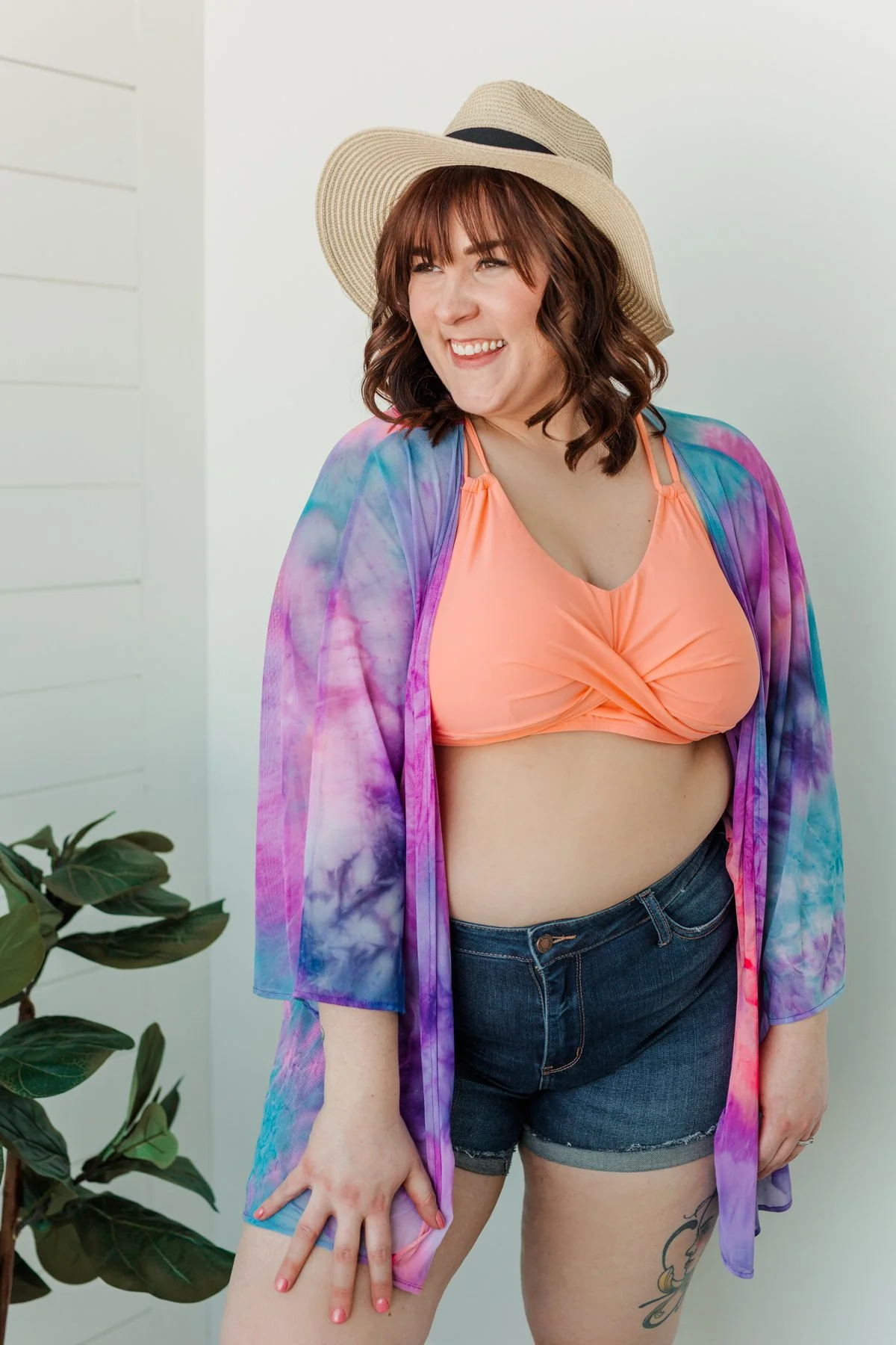 Beachside Bliss Mesh Kimono- Purple, Blue, & Fuchsia - Image 5