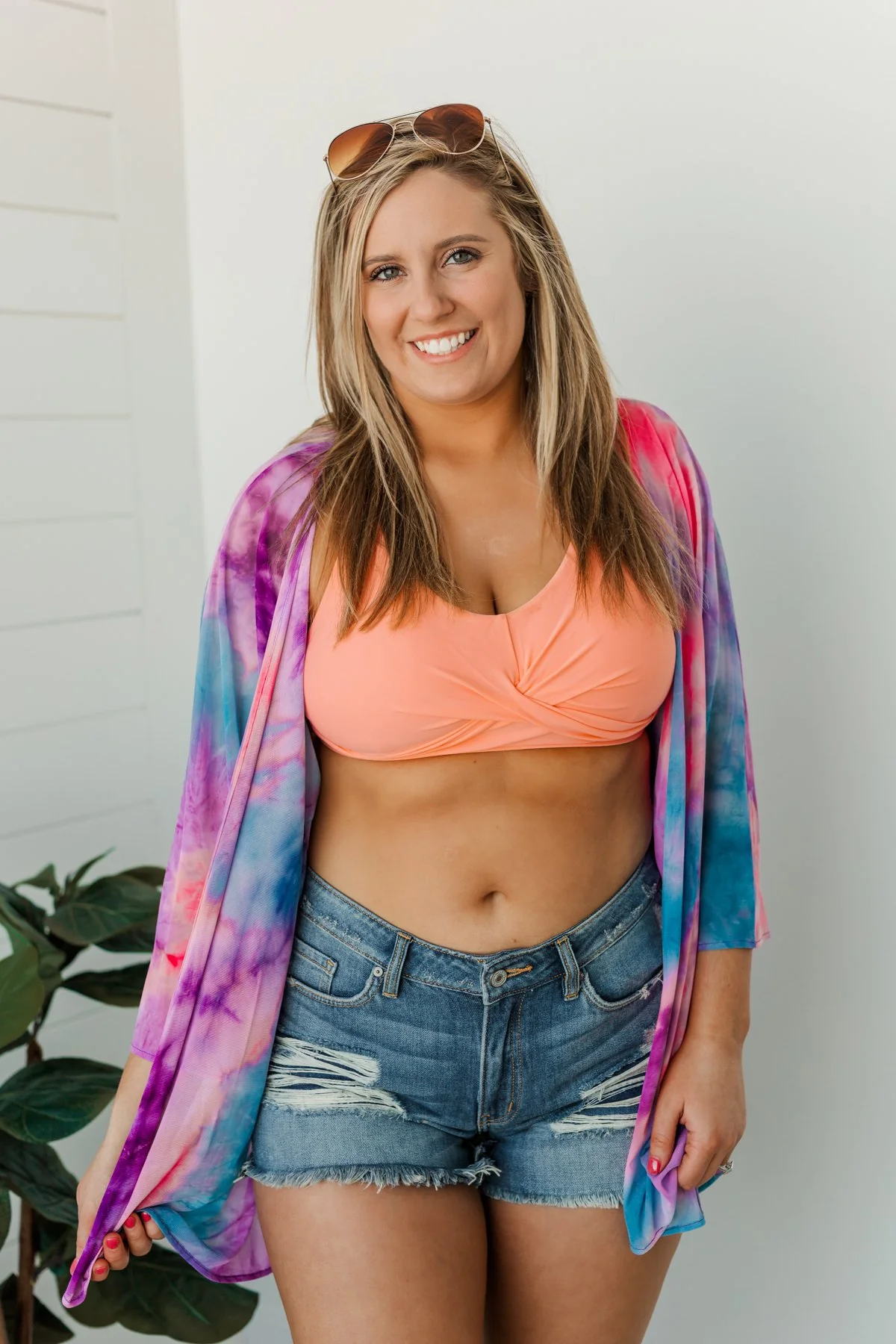 Beachside Bliss Mesh Kimono- Purple, Blue, & Fuchsia - Image 7