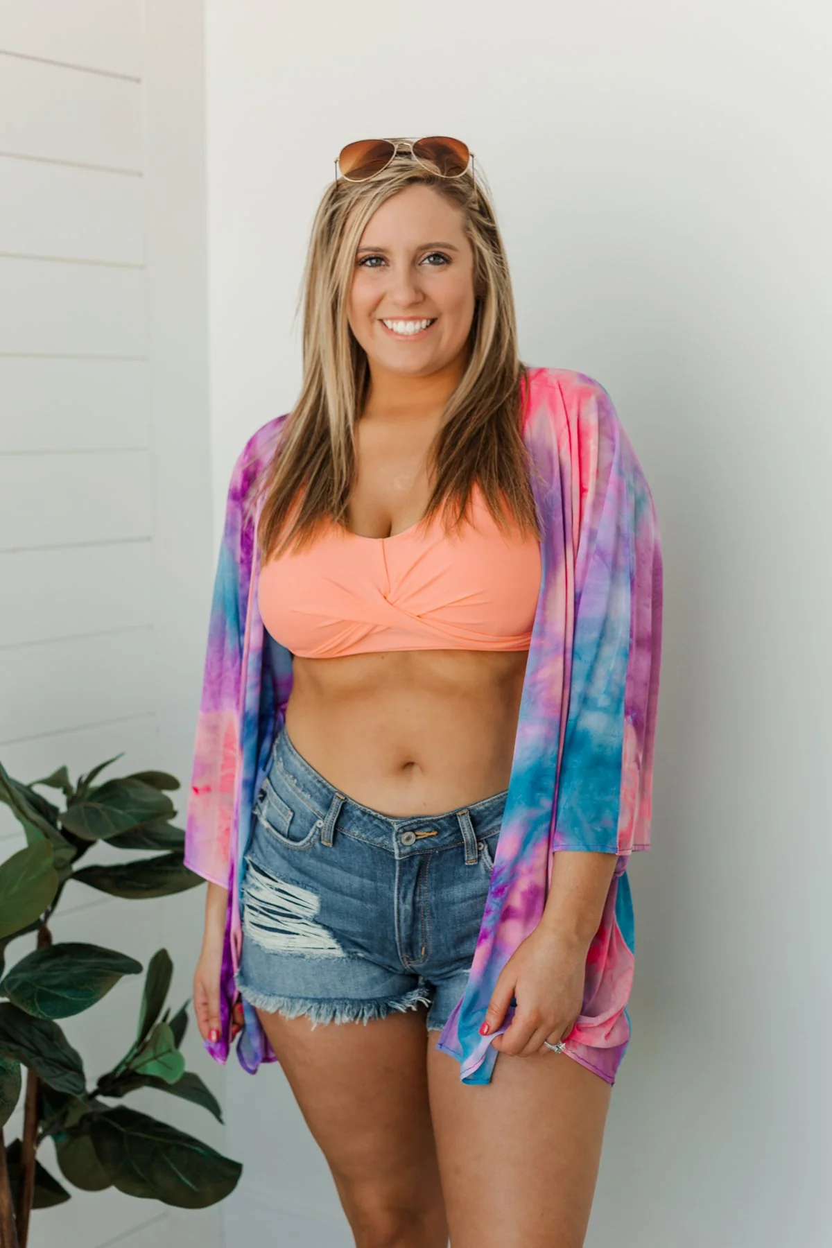 Beachside Bliss Mesh Kimono- Purple, Blue, & Fuchsia - Image 9