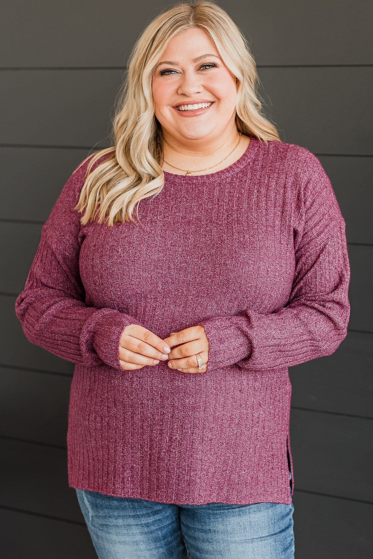 Beat The Odds Lightweight Sweater- Plum - Image 2
