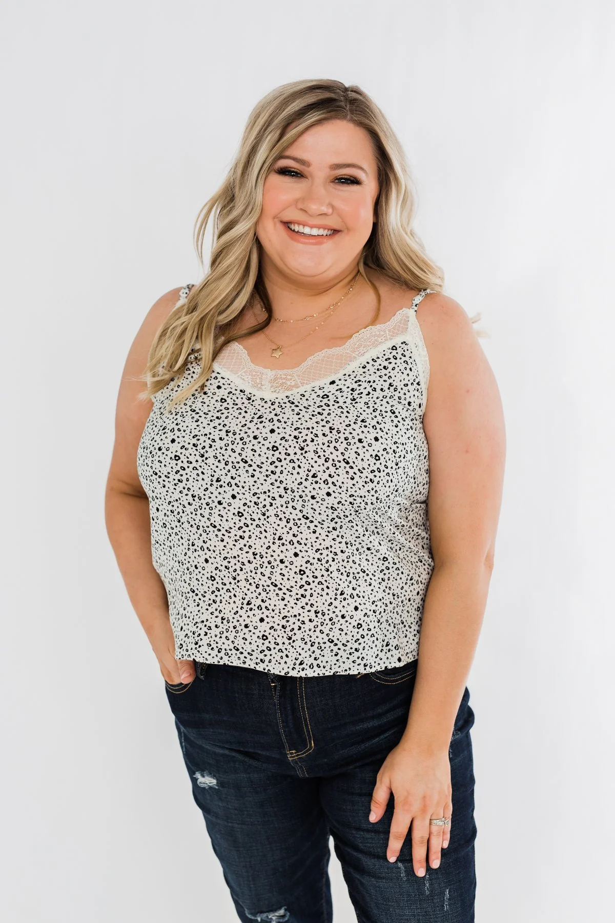 Beautiful Adventures Animal Print Shift Tank- Ivory - Image 2
