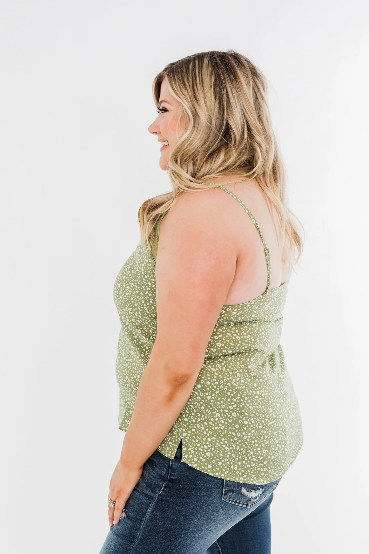 Beautiful Adventures Animal Print Shift Tank- Moss Green - Image 8