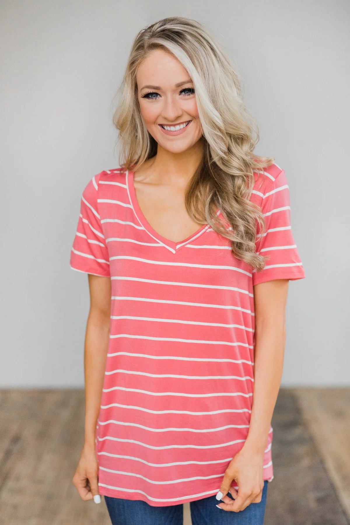 Beautiful and Basic Striped Top- Pink - Image 3