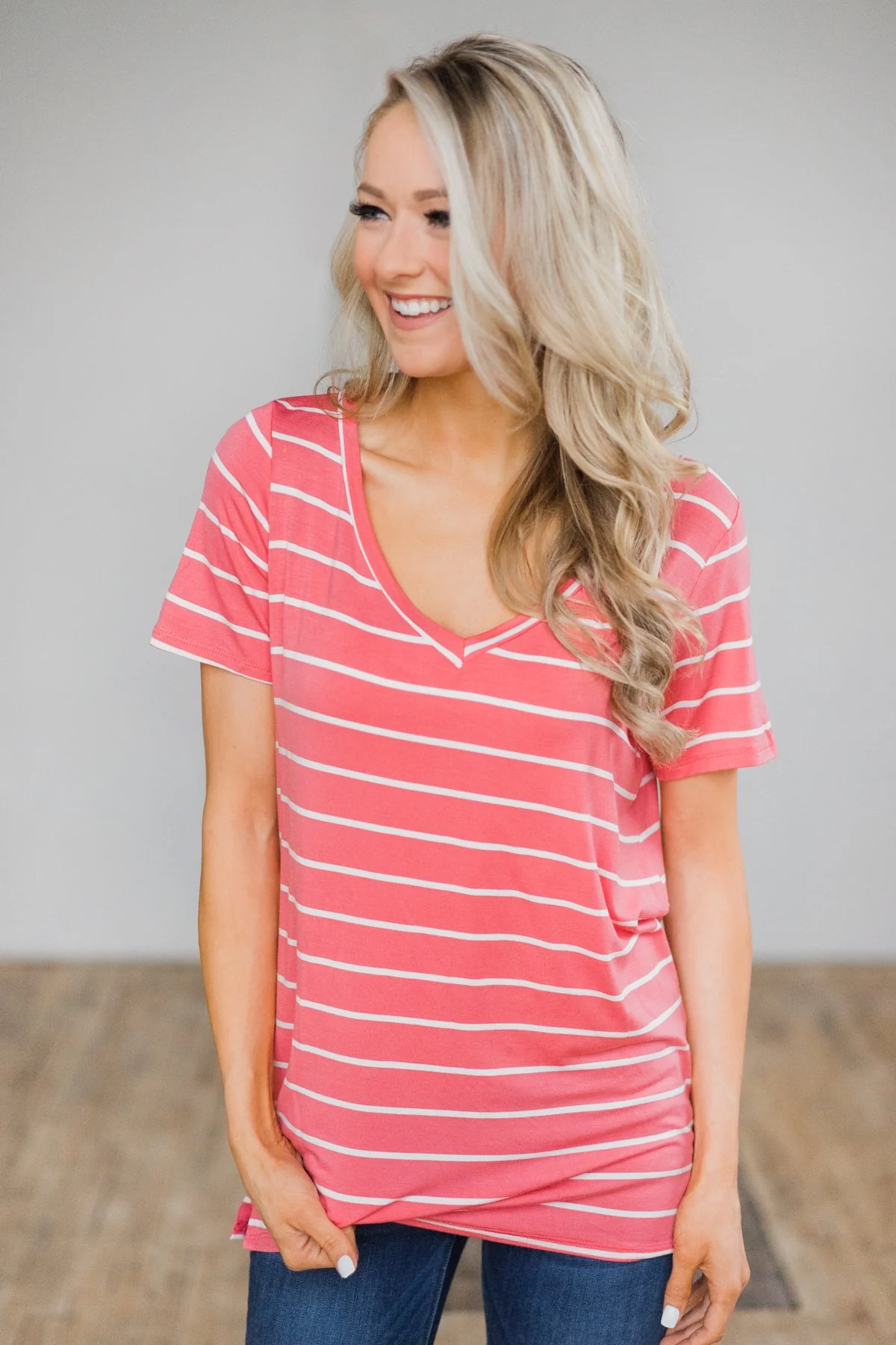 Beautiful and Basic Striped Top- Pink - Image 4