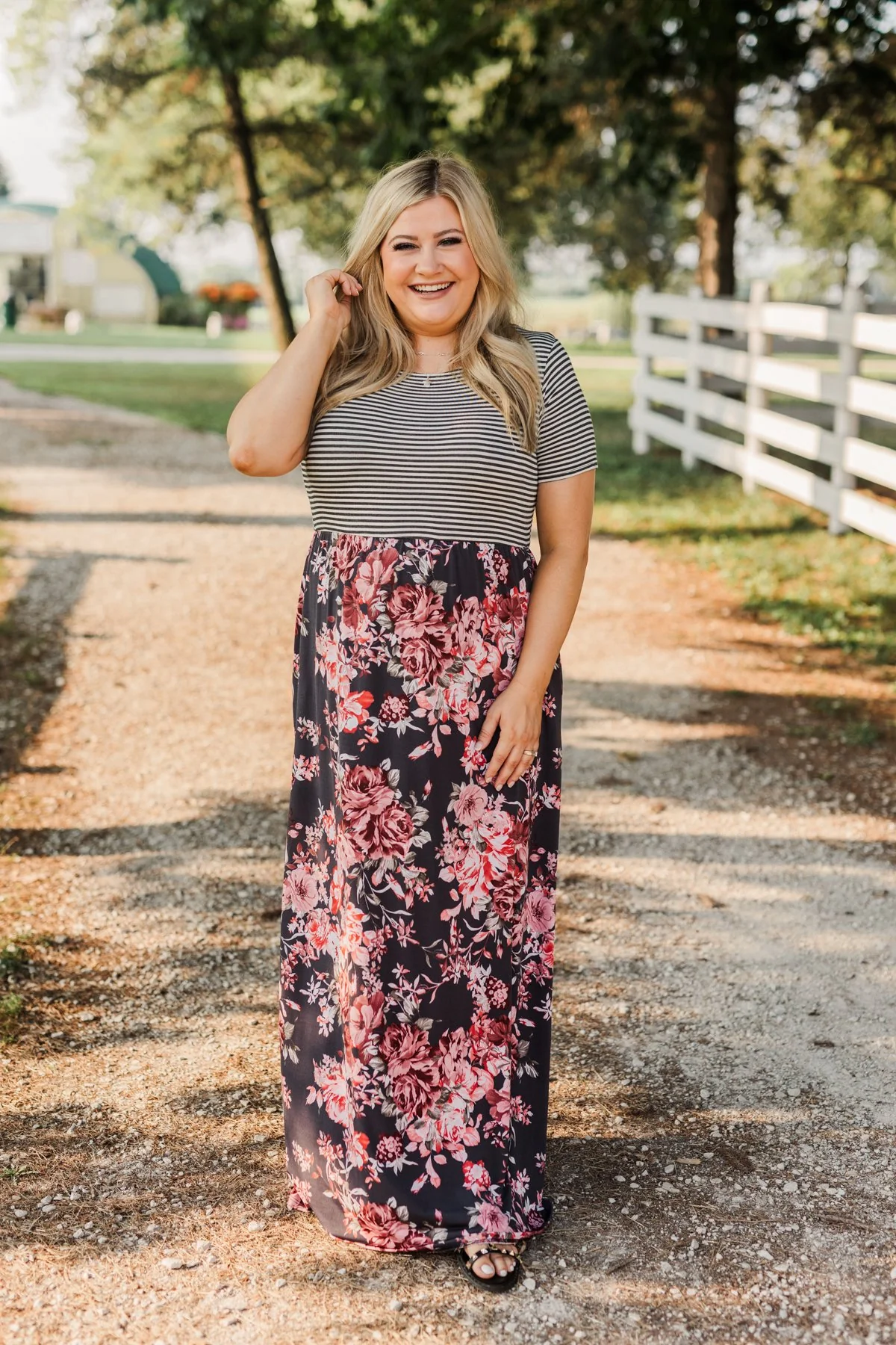 Beautiful As A Moonbeam Floral Maxi Dress- Ivory & Mauve - Image 8