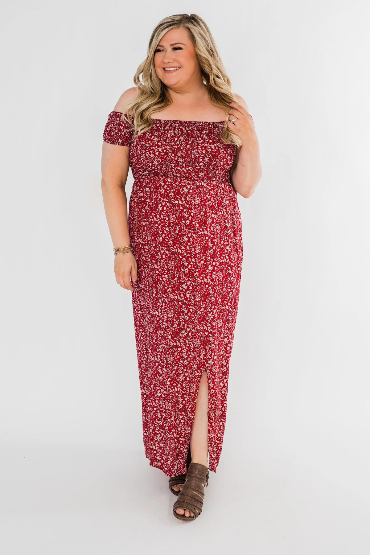 Beautiful Crazy Floral Dress- Red - Image 5